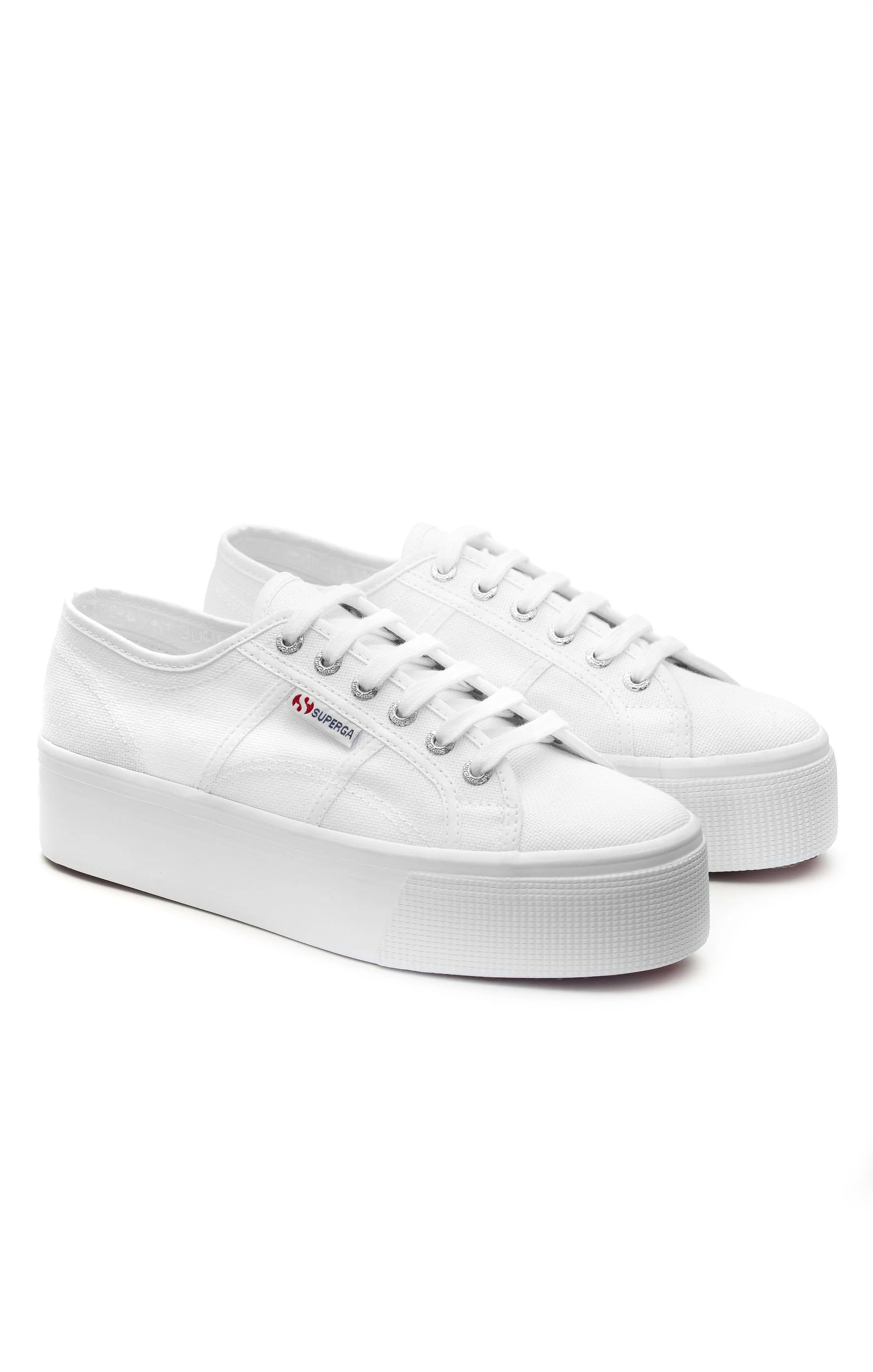 White Platform Sneakers with 4cm Lift | Superga 2790