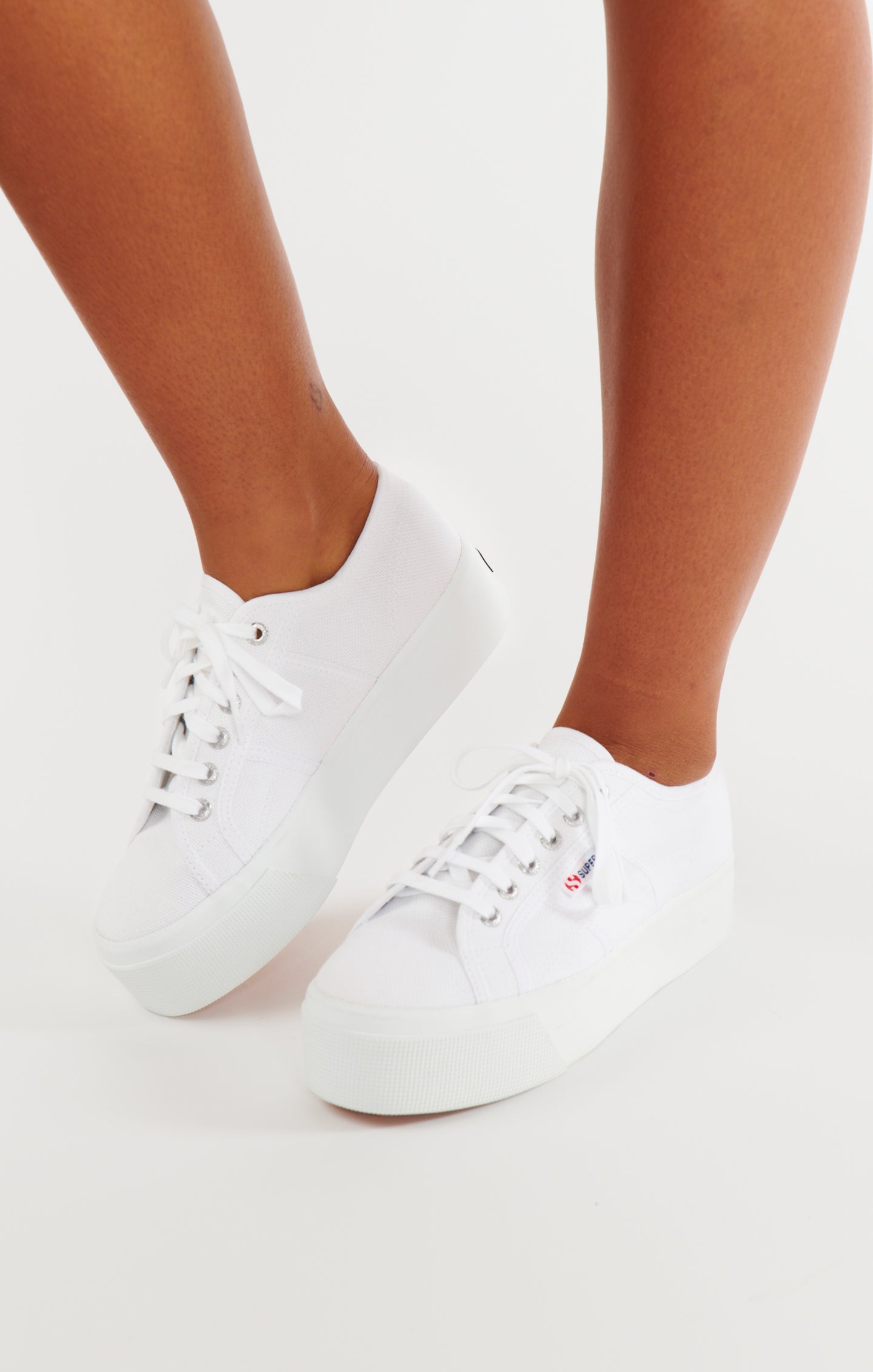 White Platform Sneakers with 4cm Lift | Superga 2790