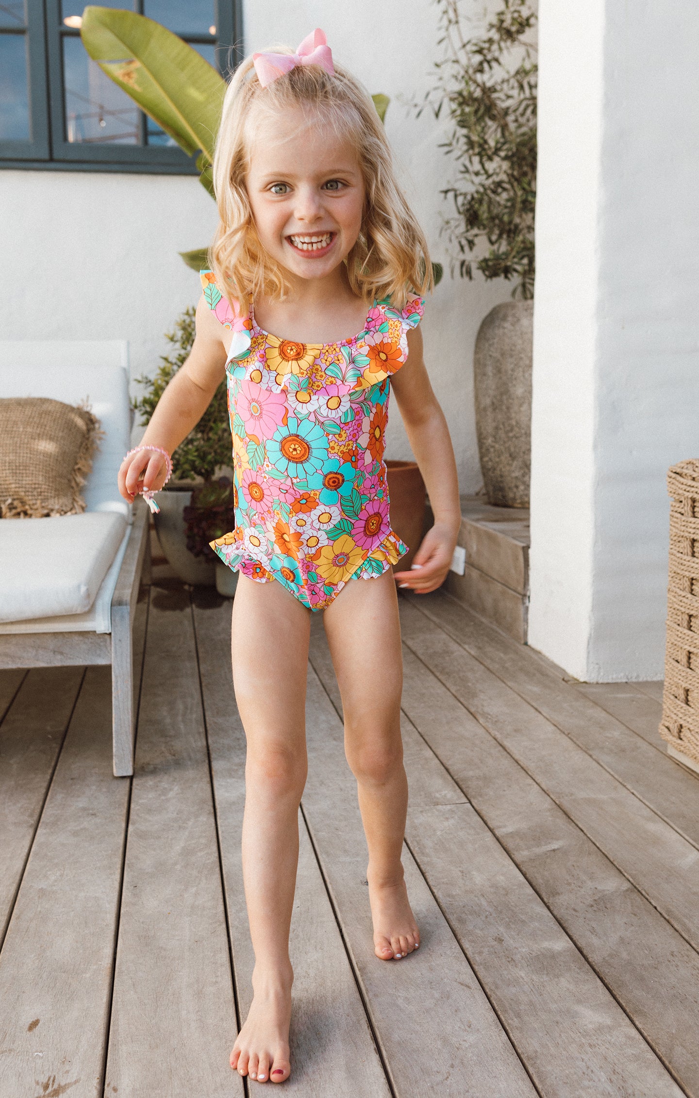 Girls' Ruffled One-Piece Swimsuit for Beach | Madeline Flower Market