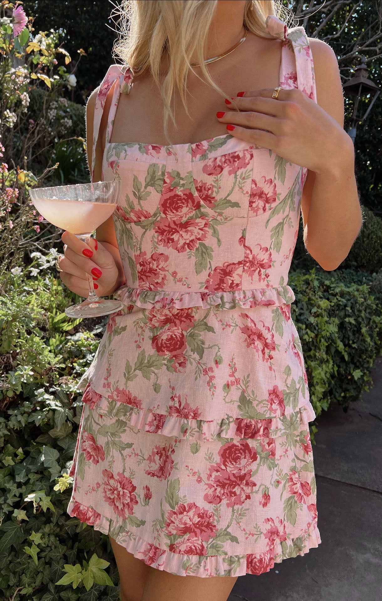 Floral Corset Mini Dress with Adjustable Bodice | Lady Corset