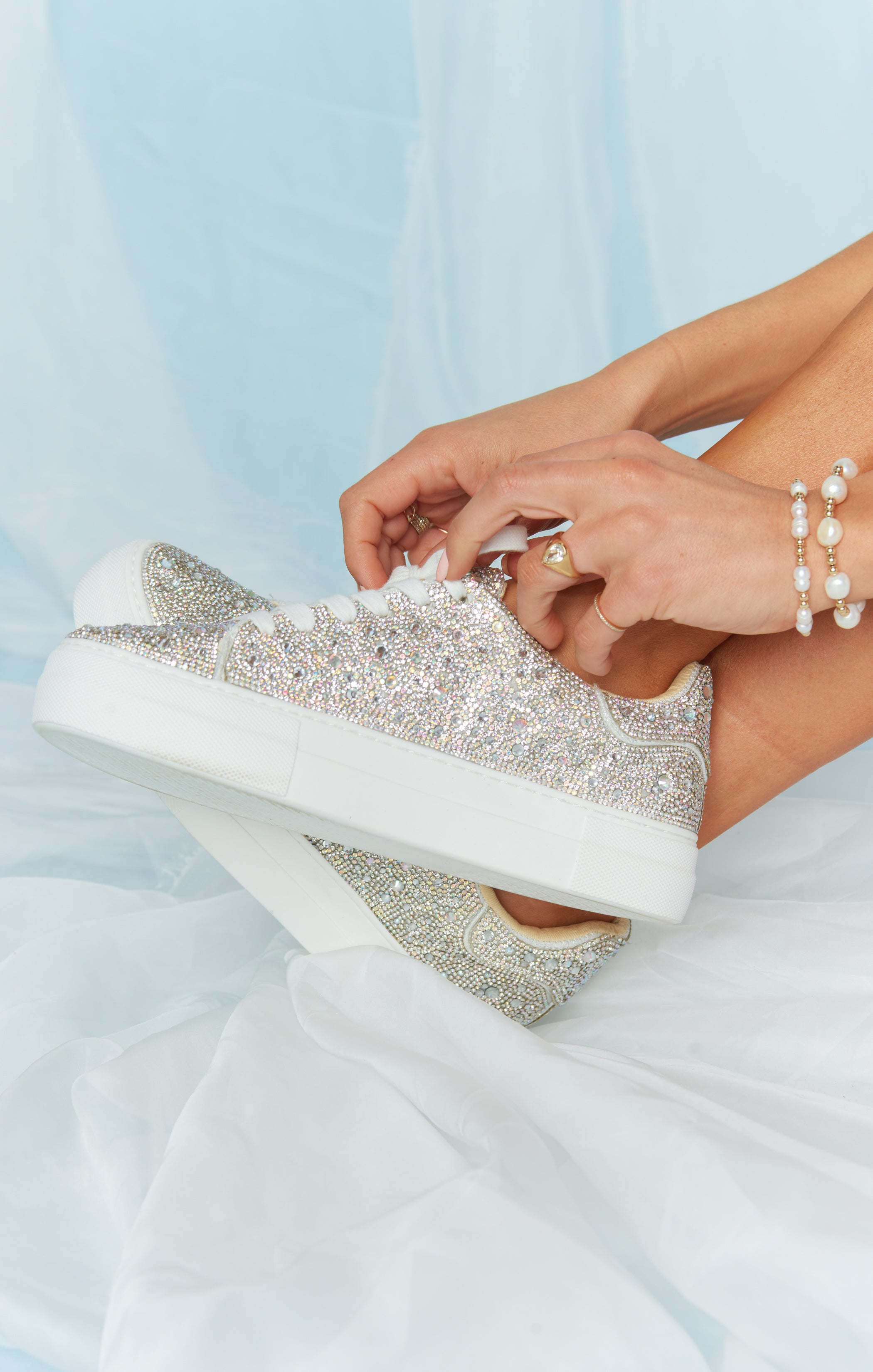 Rhinestone Platform Sneakers for Weddings & Dance | Betsey Johnson Sidny