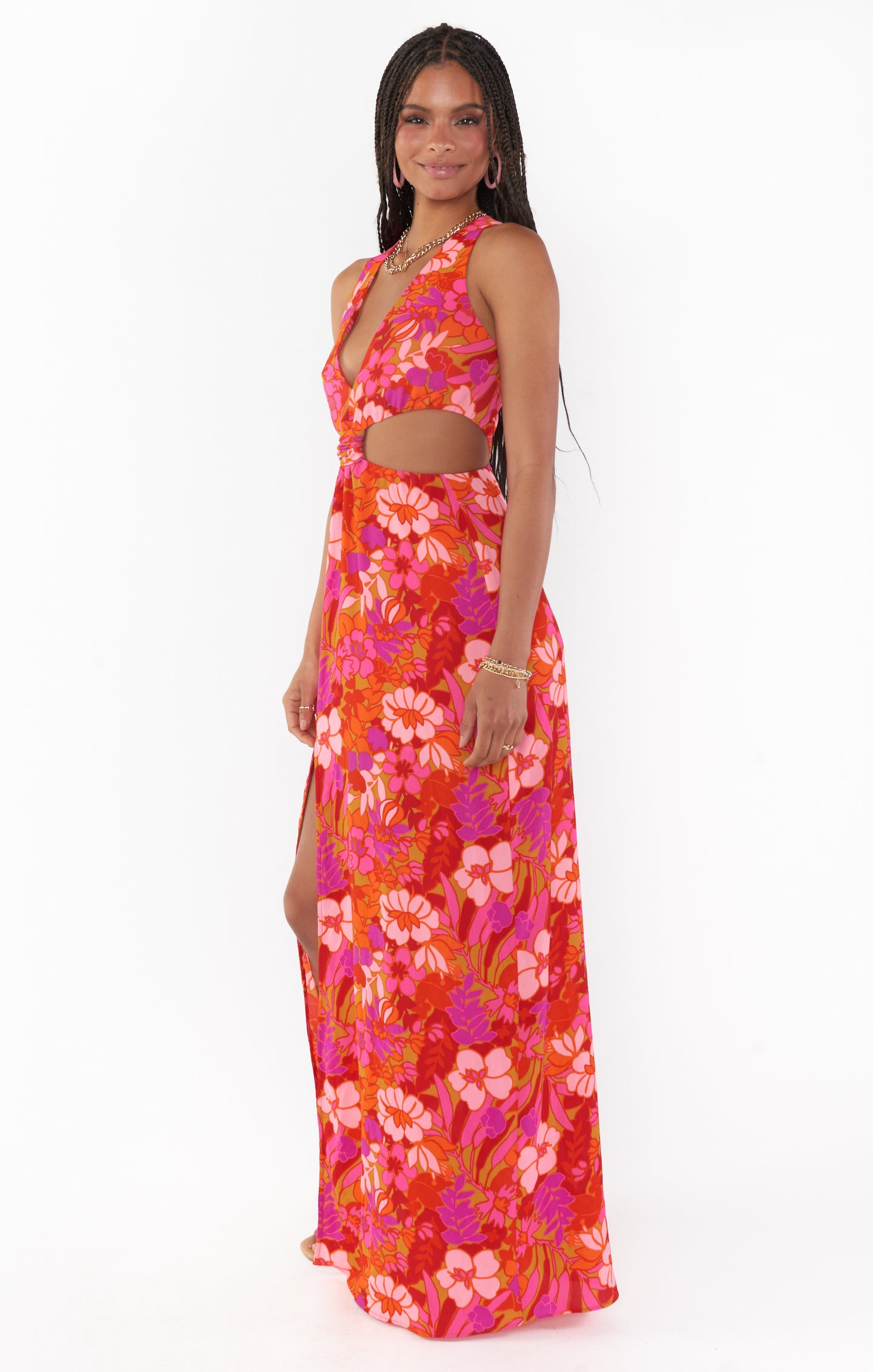 Floral Cutout Maxi Dress for Summer Vacations | Tina Maui Mai Tai