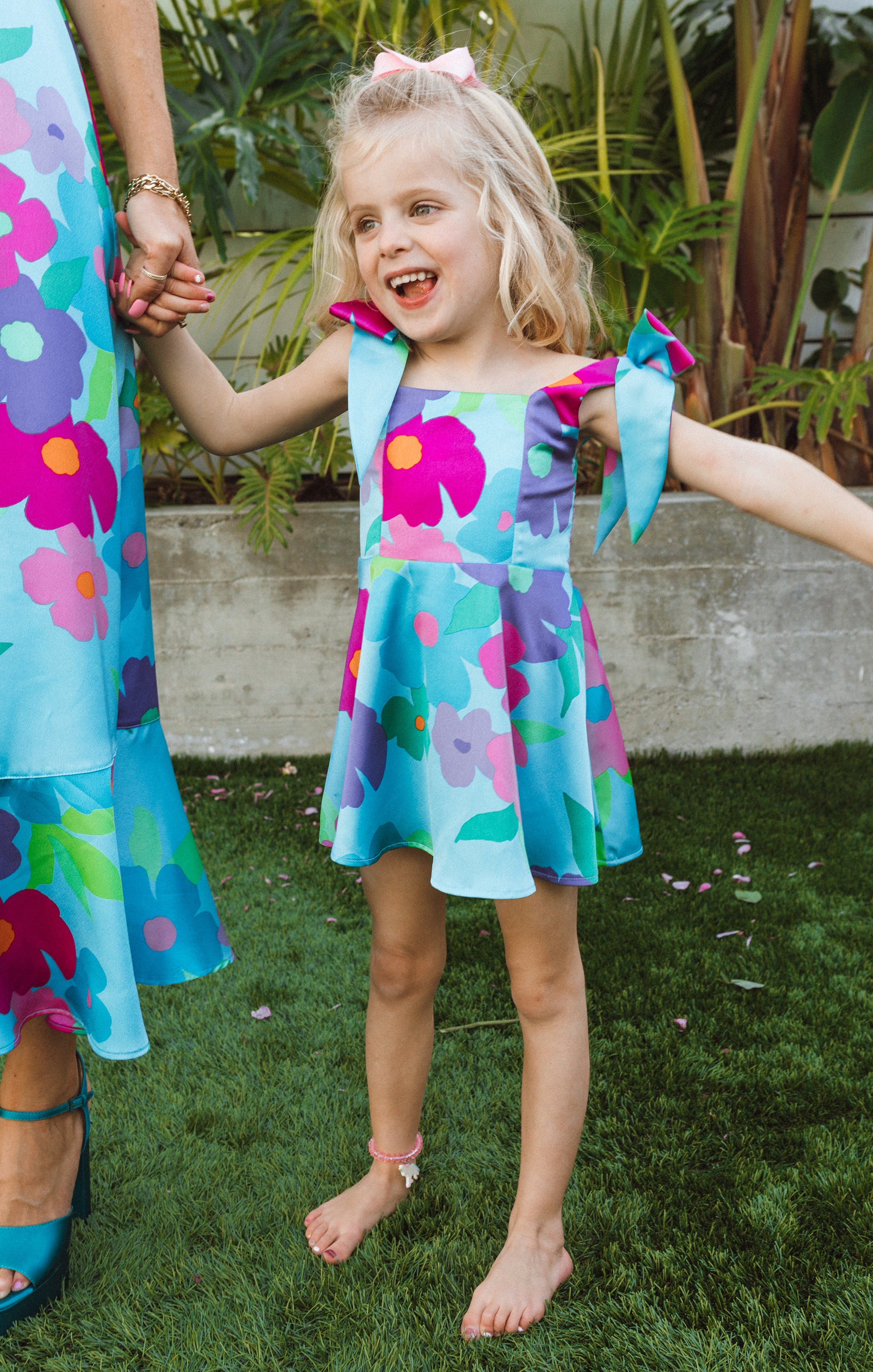 Floral Smocked Dress for Girls with Puff Sleeves | Little Claire