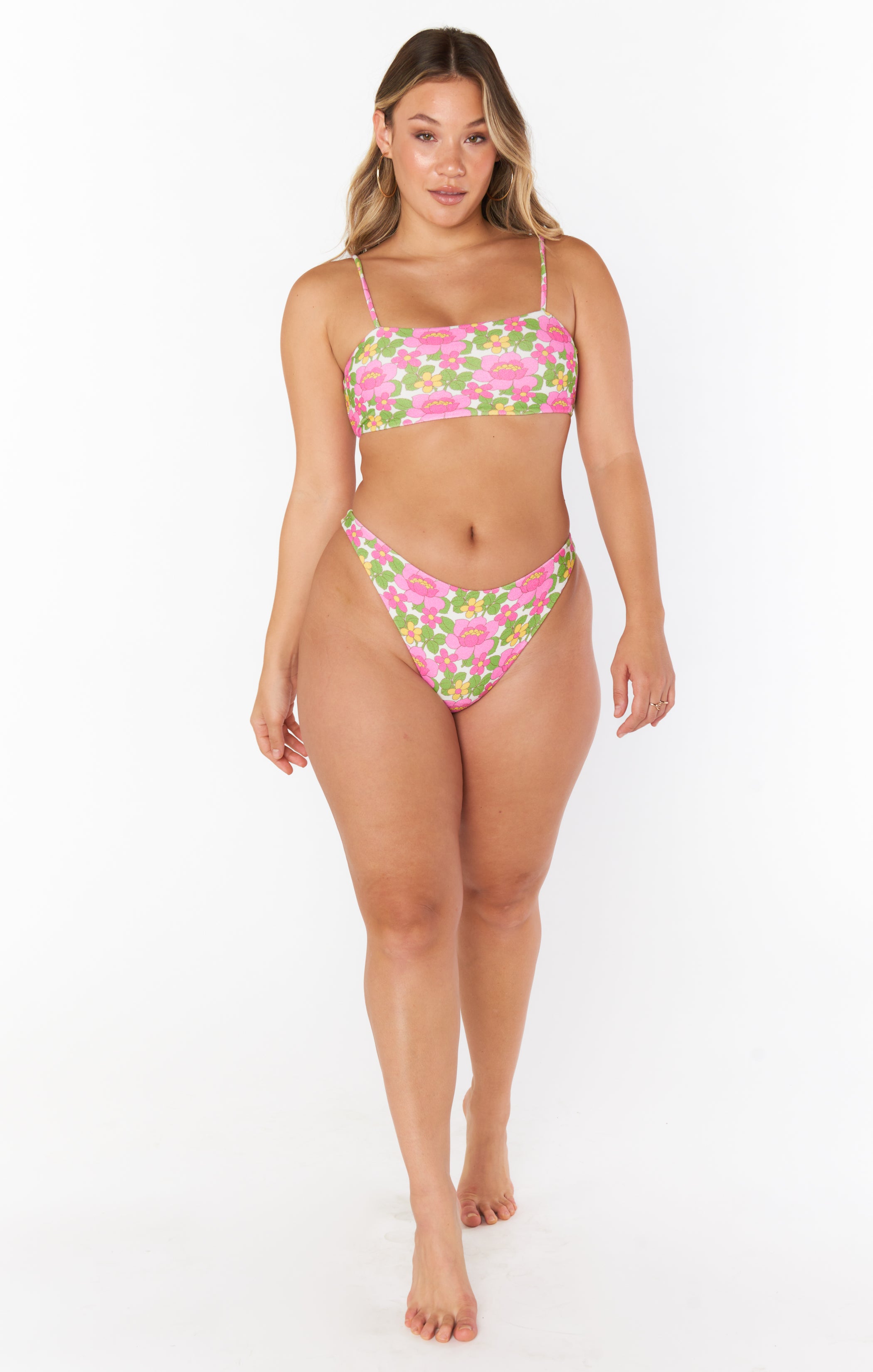 High-Waisted Floral Bikini Bottom | Cozumel Terry Swimwear