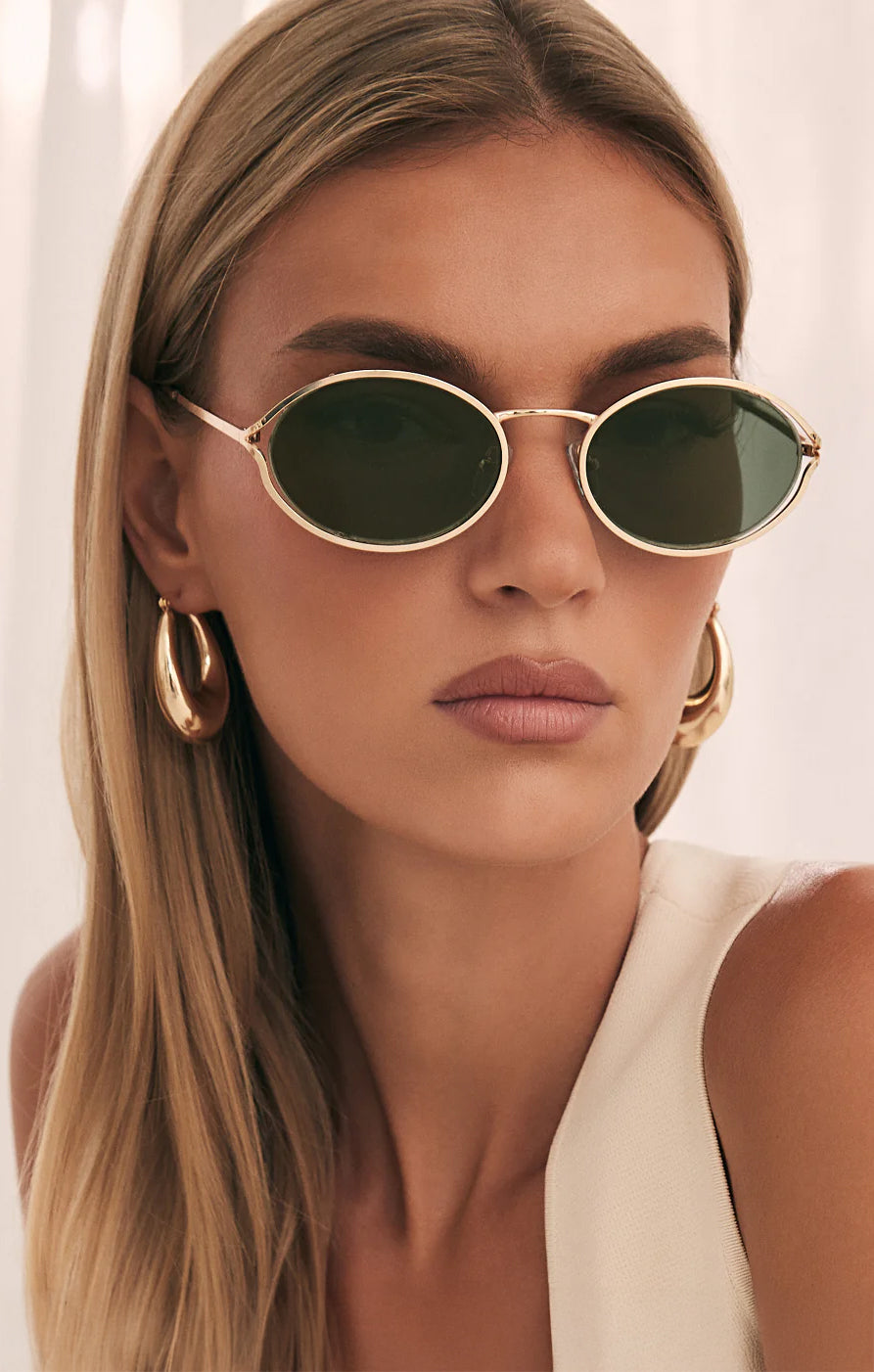 Vintage Round Sunglasses for Sunny Days | Banbé The Sampaio Gold/Olive