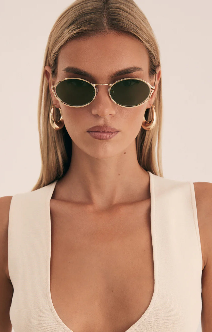Vintage Round Sunglasses for Sunny Days | Banbé The Sampaio Gold/Olive
