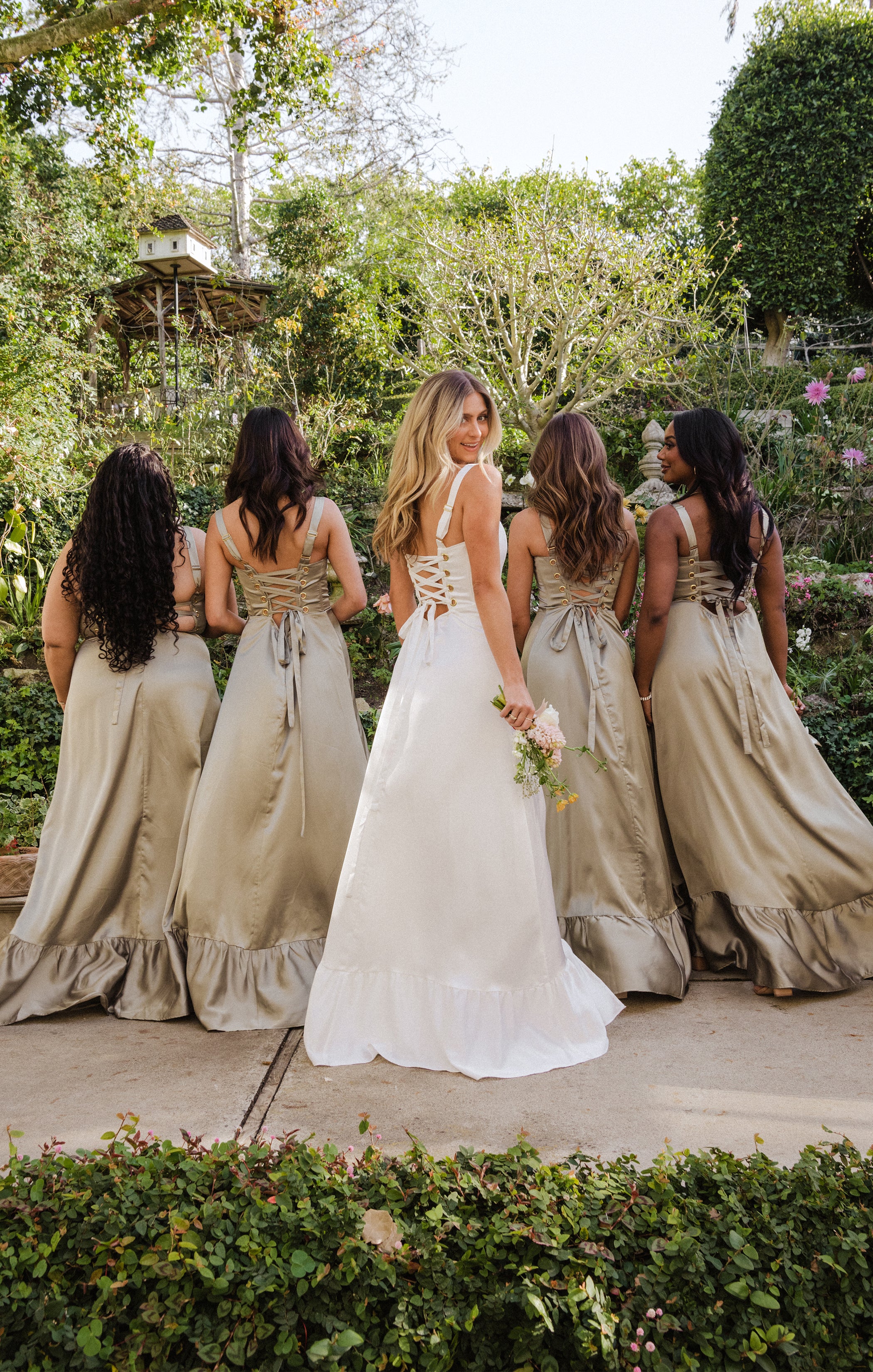 Ivory Satin Corset Dress with Slit | Clarissa Maxi Dress