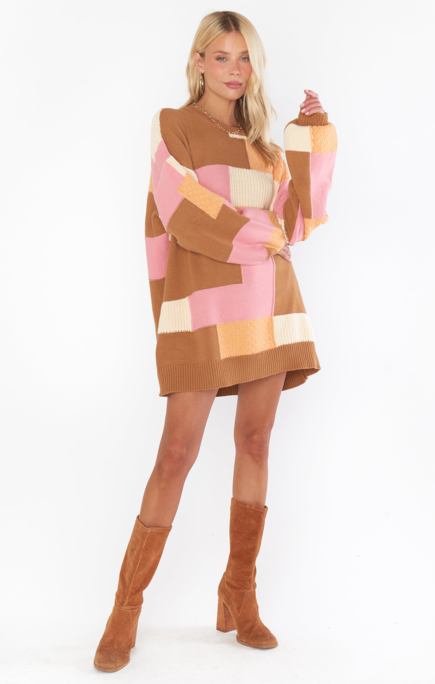 Oversized Patchwork Knit Sweater | Ember Tunic
