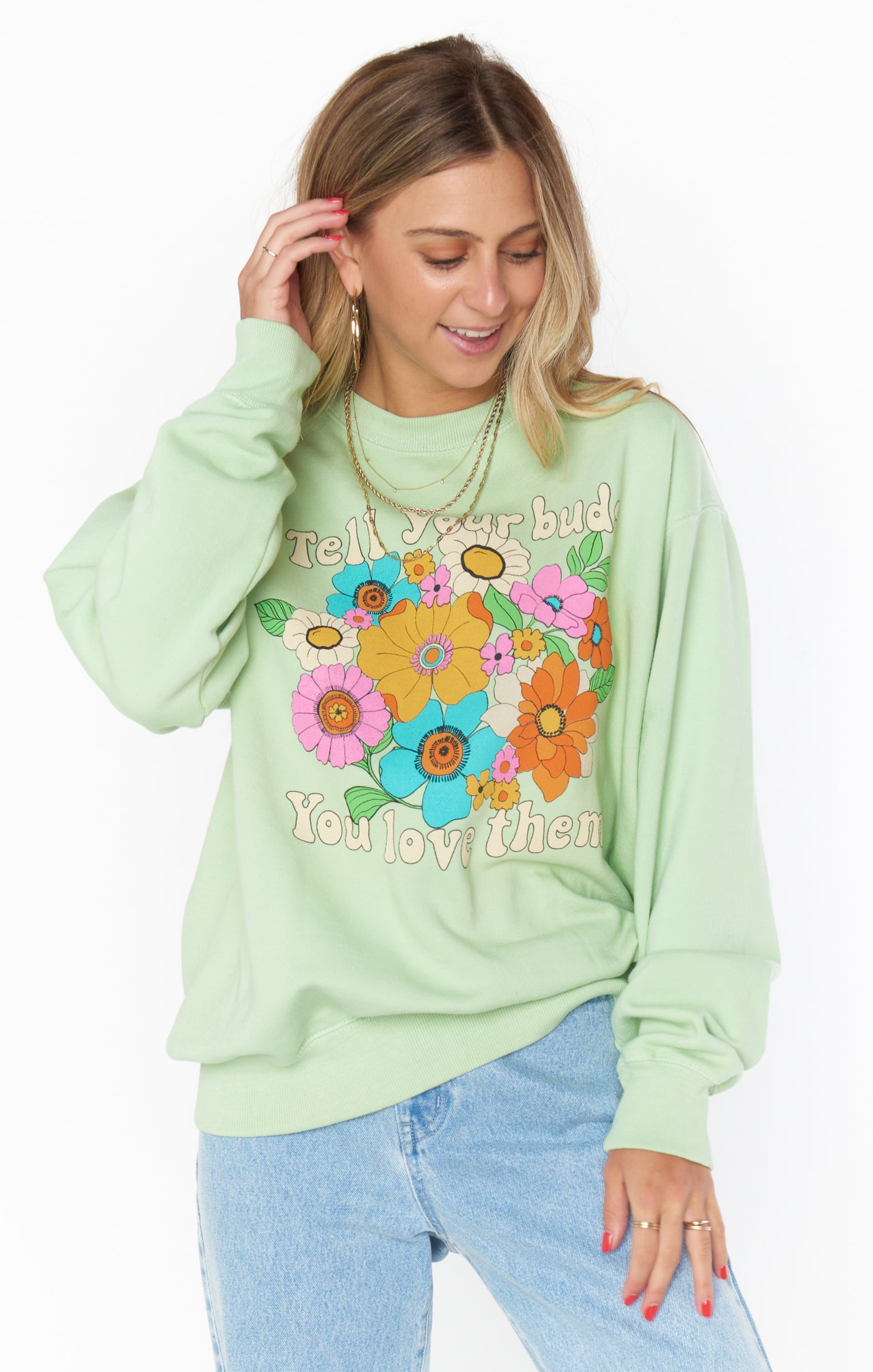Oversized Floral Graphic Sweatshirt for Women | Stanley Crewneck