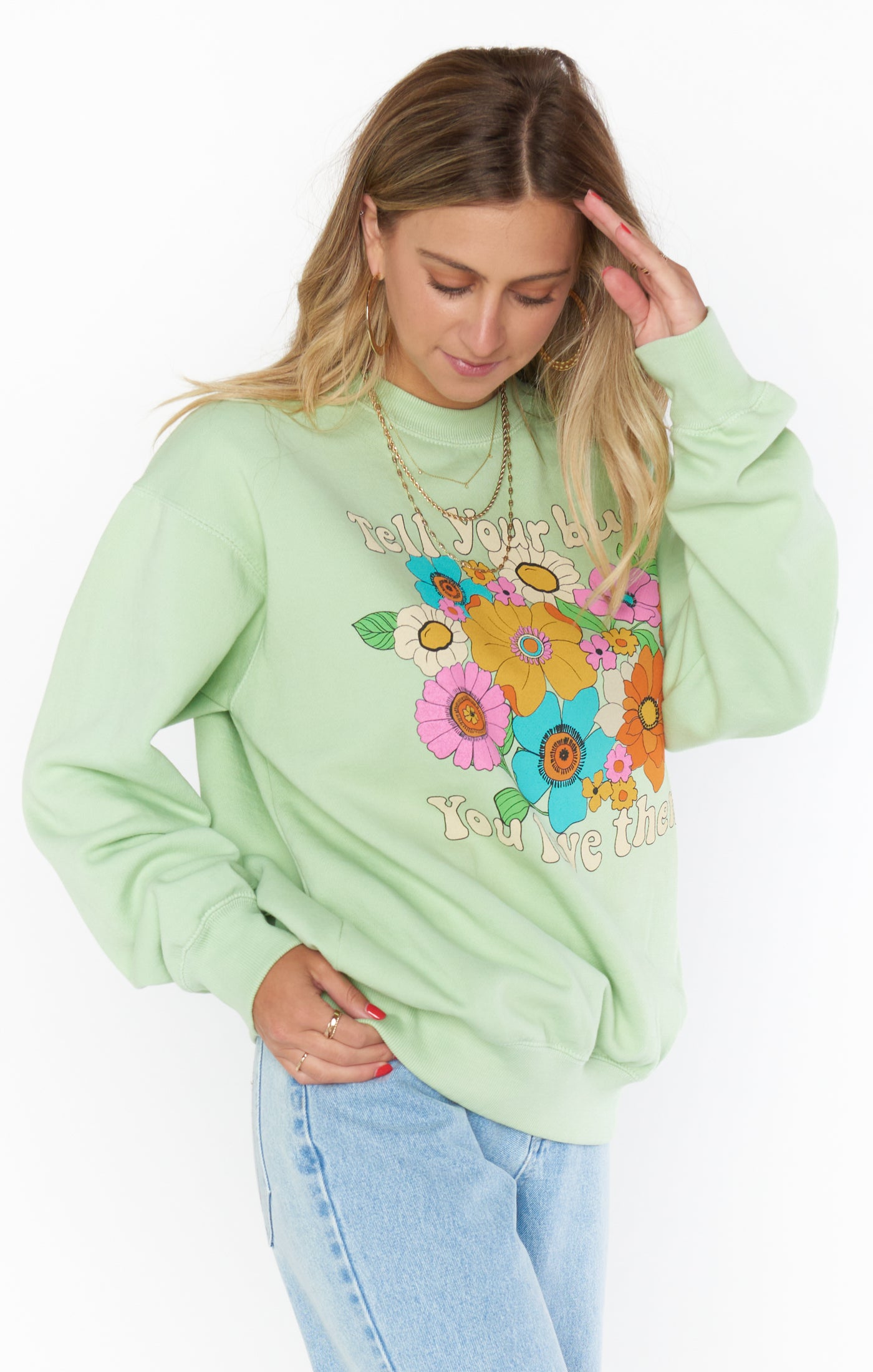 Oversized Floral Graphic Sweatshirt for Women | Stanley Crewneck