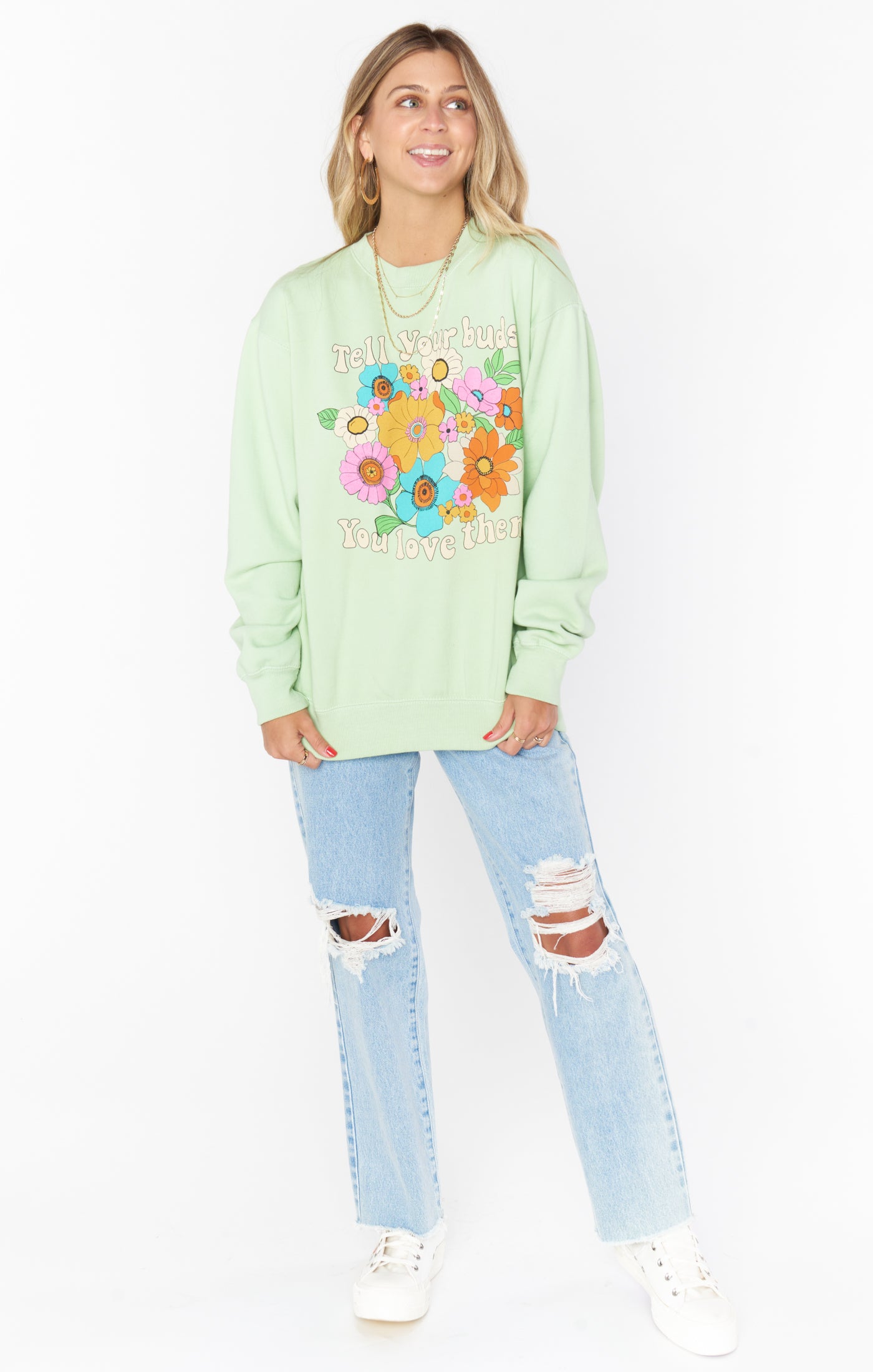 Oversized Floral Graphic Sweatshirt for Women | Stanley Crewneck