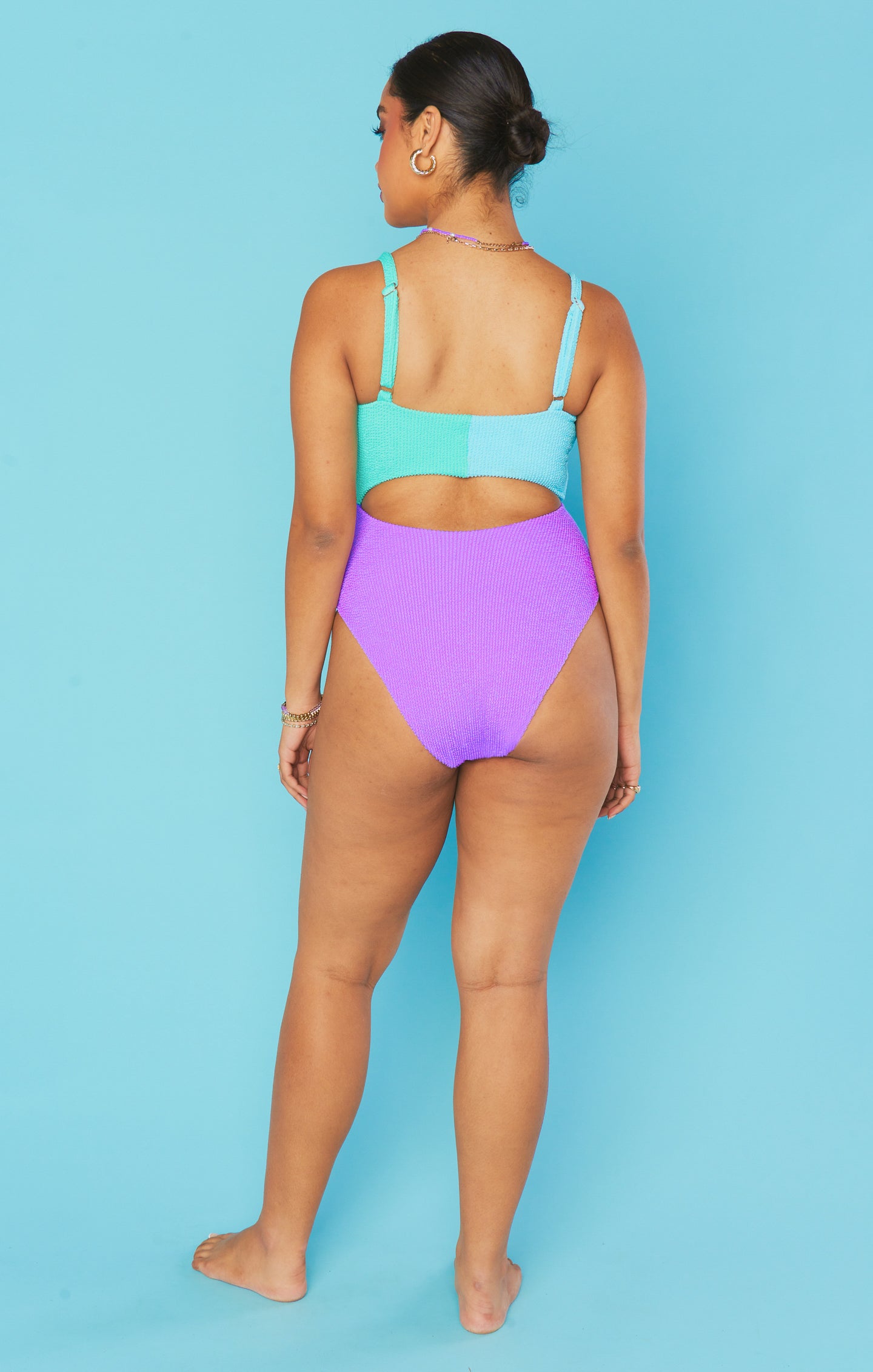 Lavender & Mint One Piece Swimsuit with Cutouts | Riptide