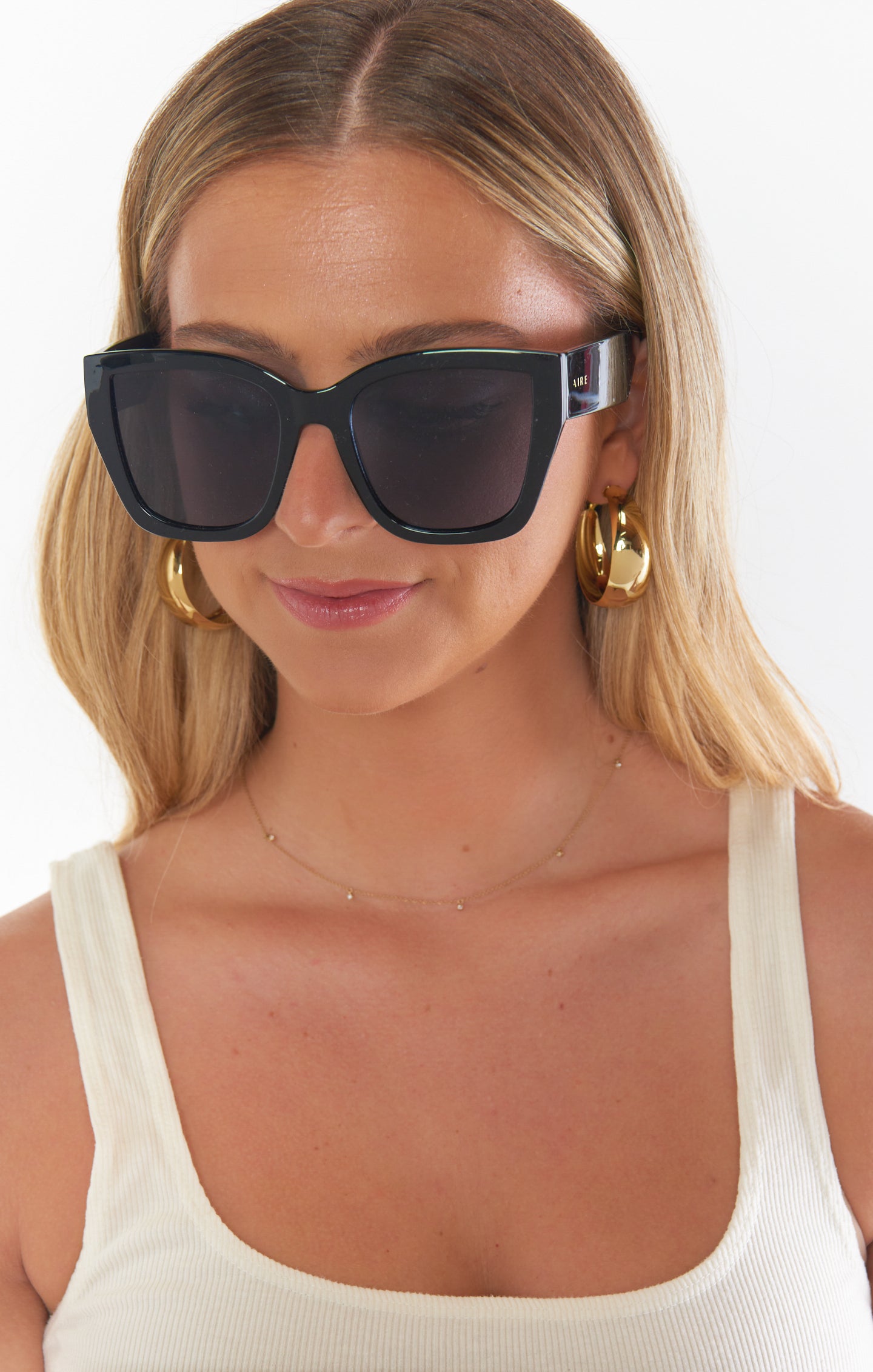 Oversized Shield Sunglasses for Women | Aire Haedus Black
