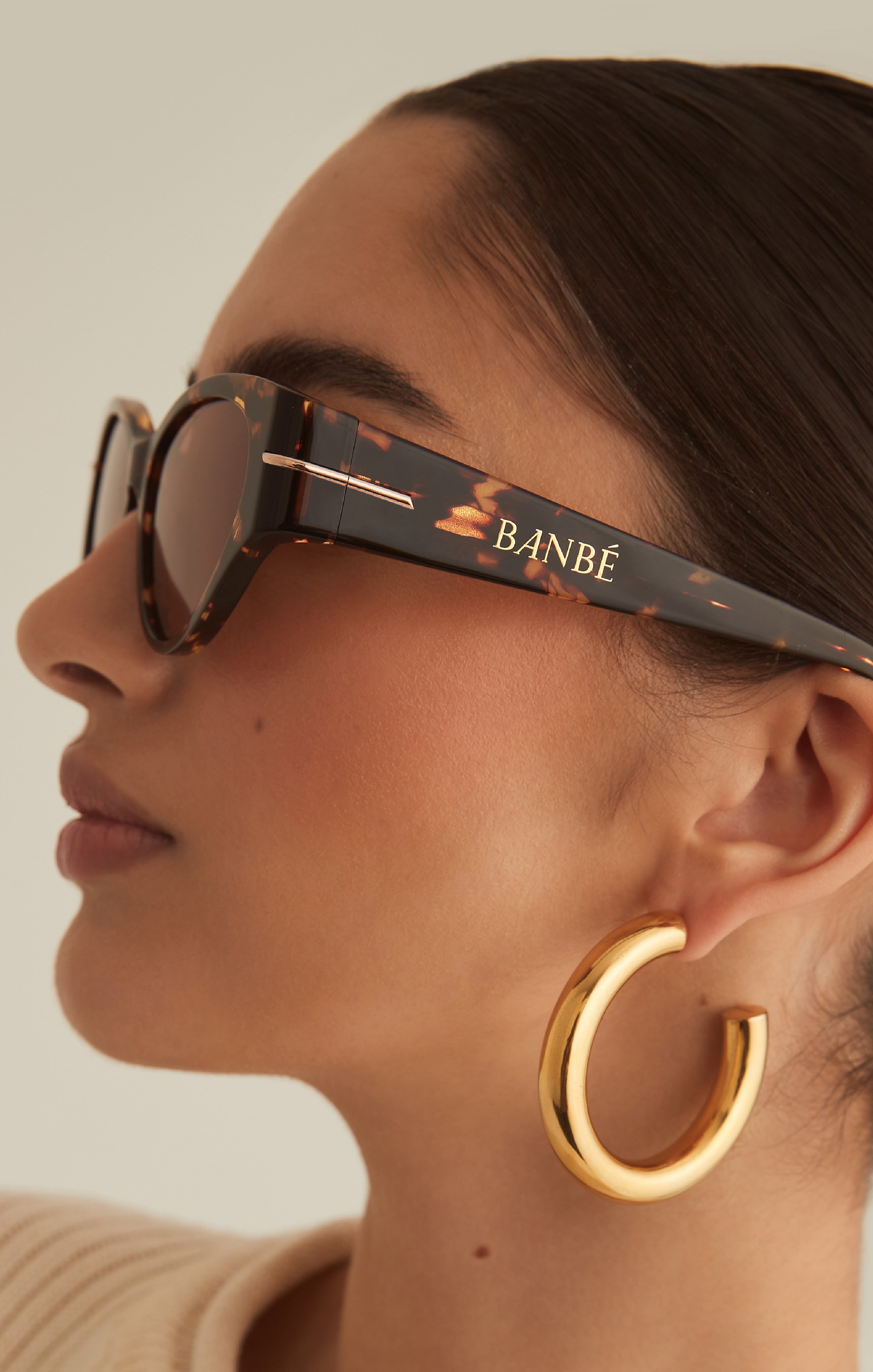 Retro Cat Eye Sunglasses with Gold Accents | Banbè The Hadid