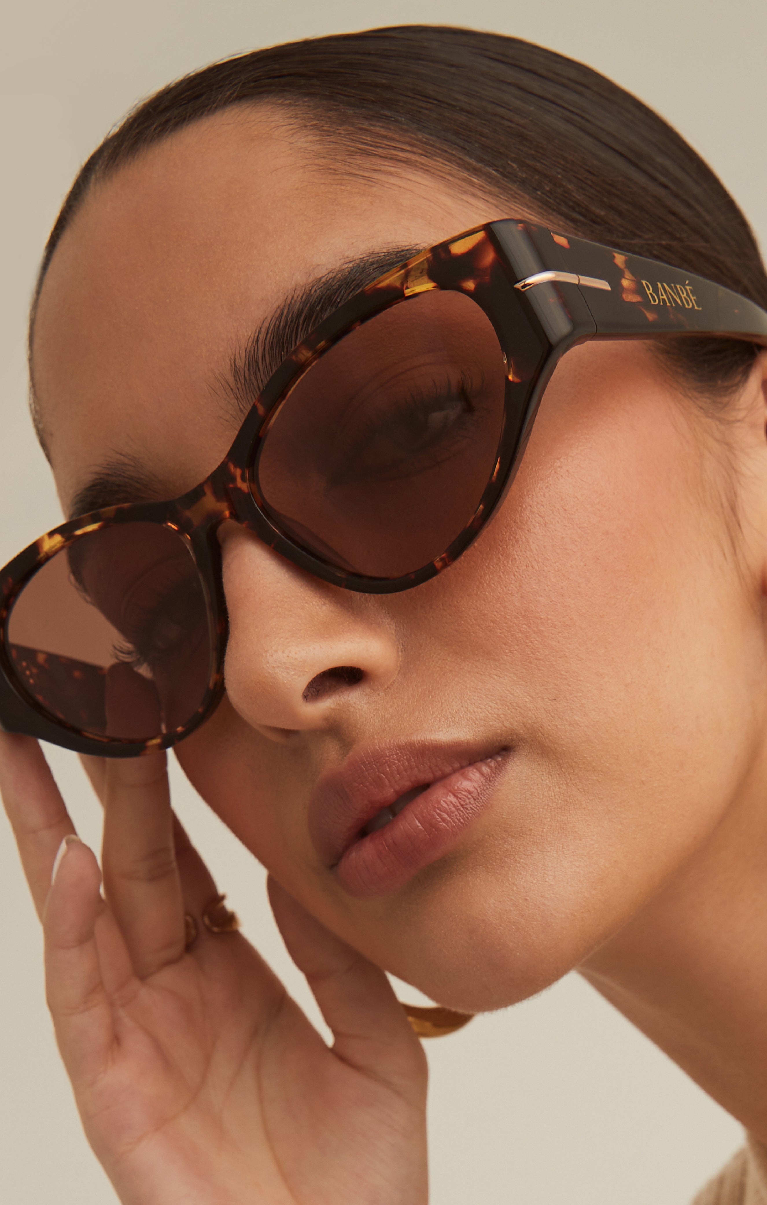 Retro Cat Eye Sunglasses with Gold Accents | Banbè The Hadid