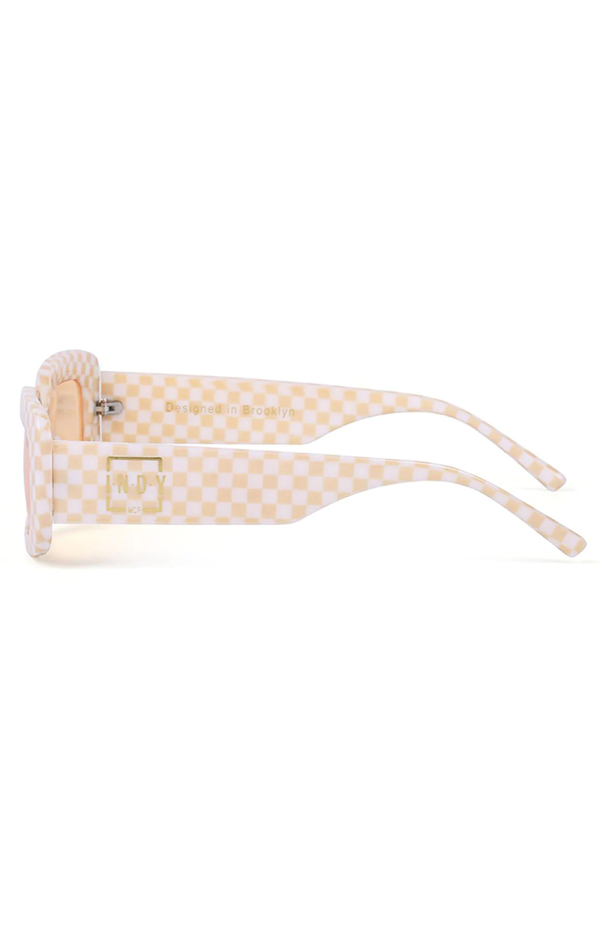 Beige Checkered Sunglasses for Women | INDY Dolly Shades
