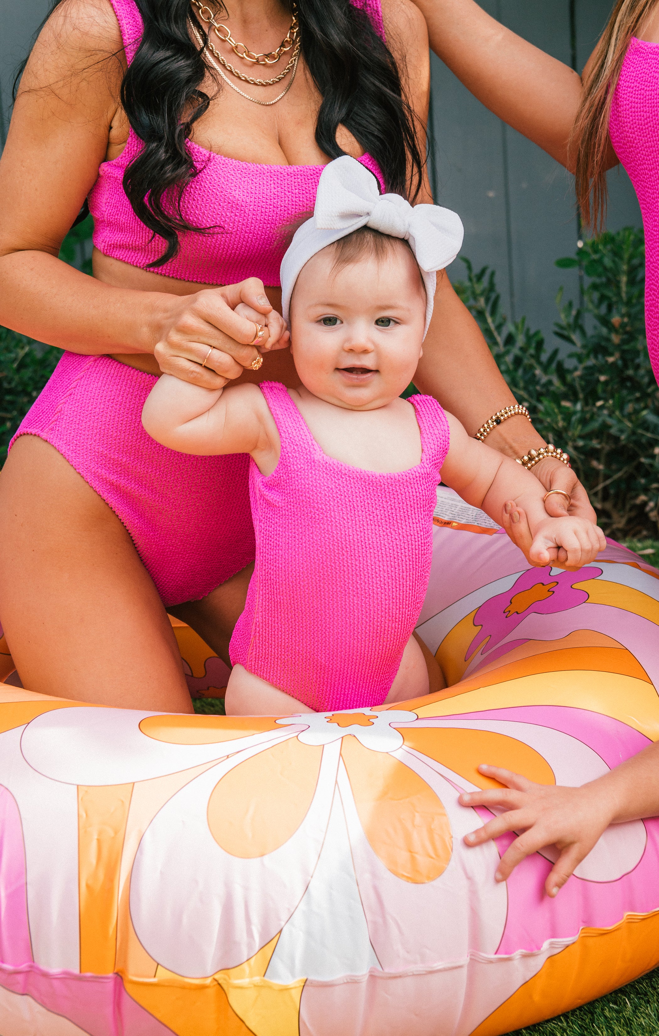 Hot Pink Scrunch One Piece Swimsuit for Kids | Coco Collection