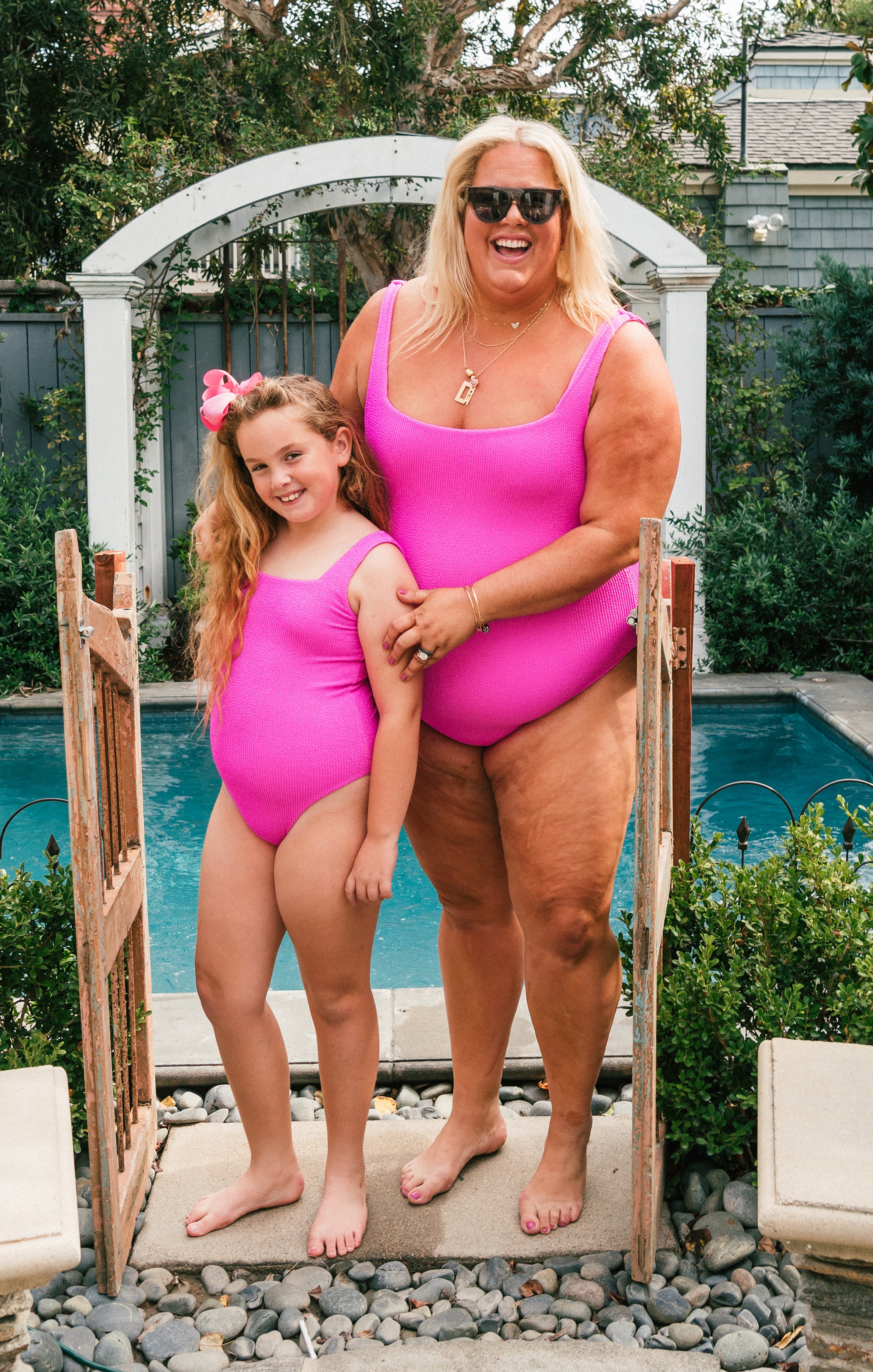 Hot Pink Scrunch One Piece Swimsuit for Kids | Coco Collection