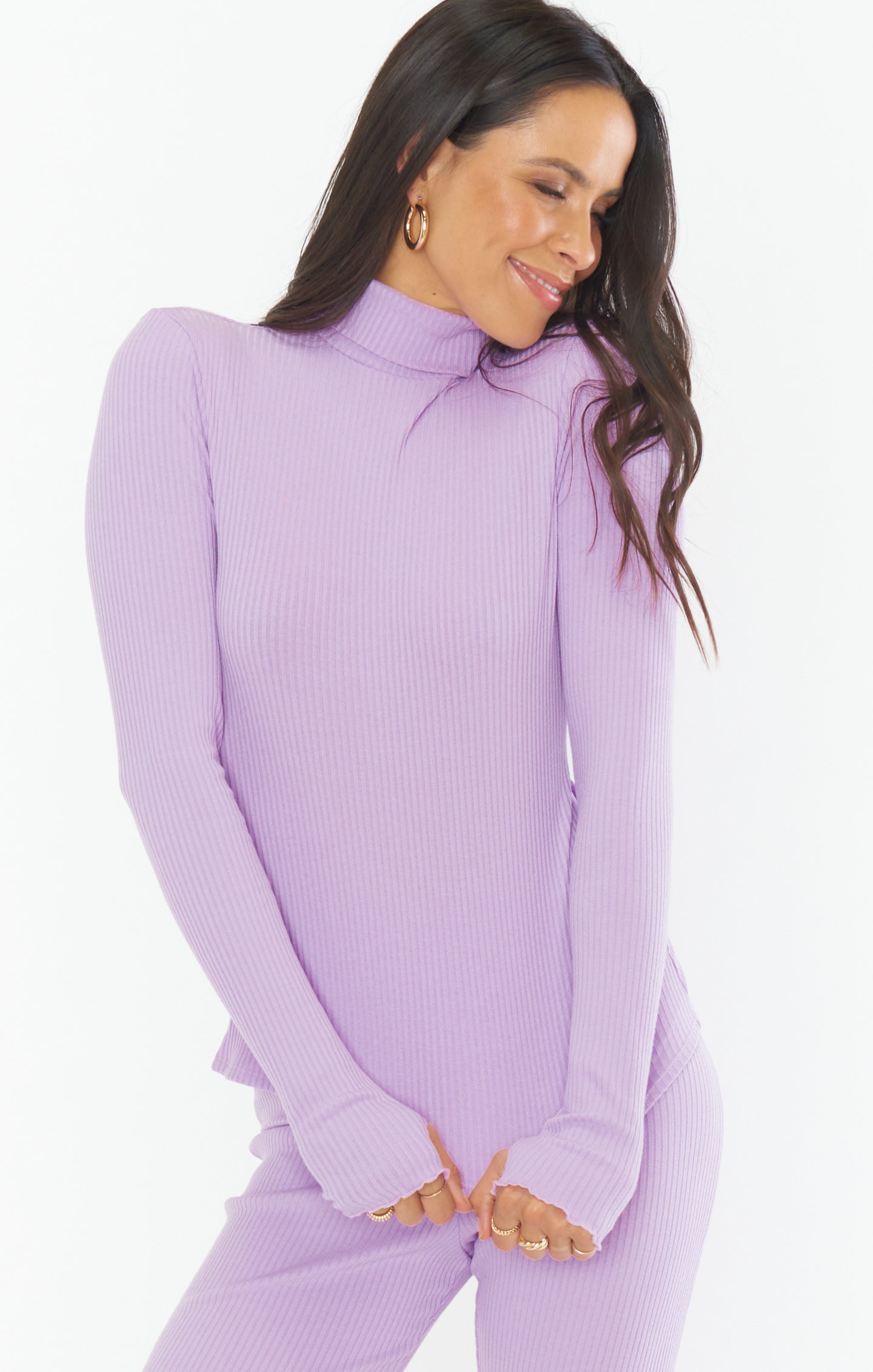 Lillac Rib Knit Mock Neck Top for Layering | Layer Up