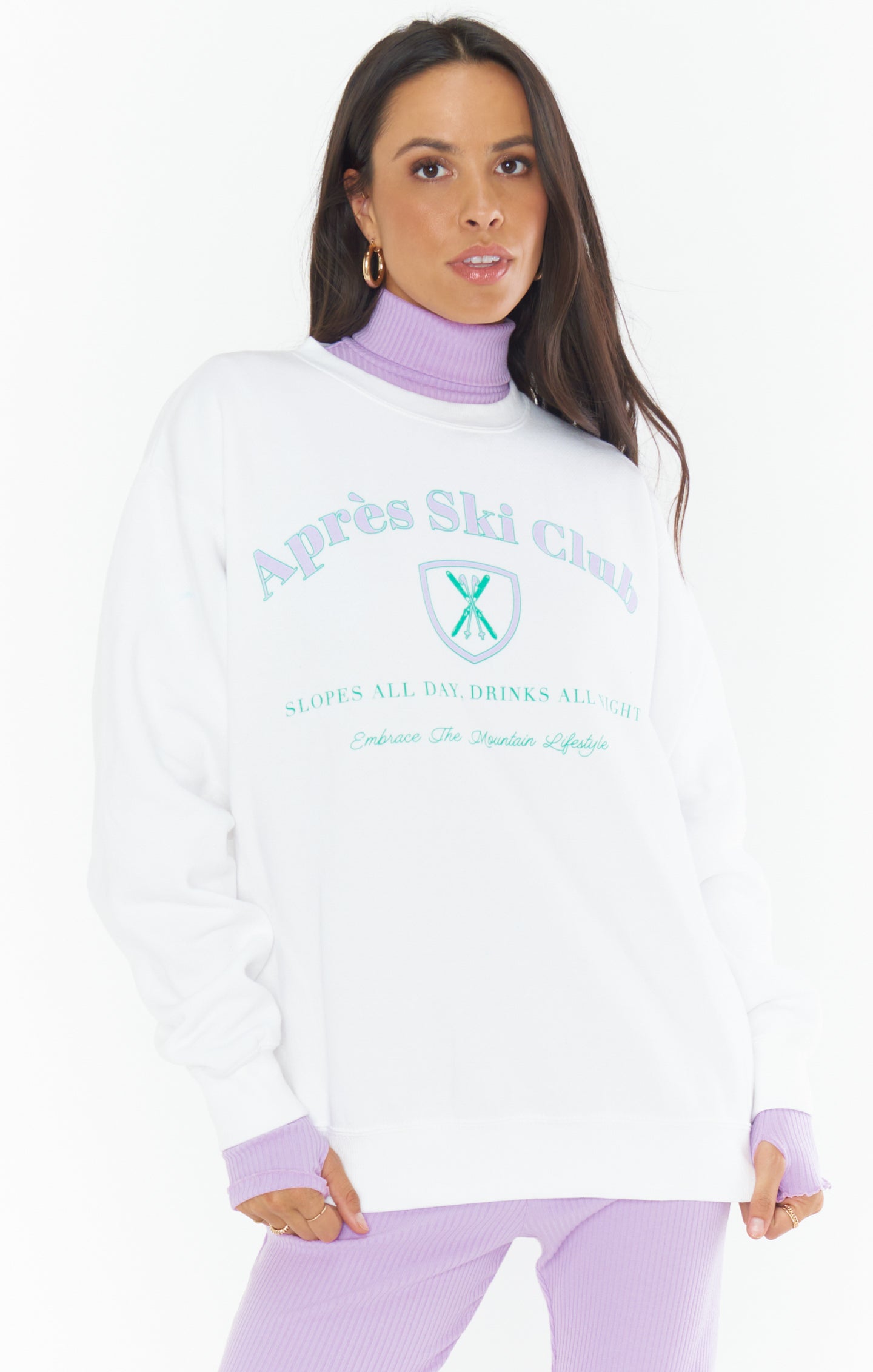 Oversized White Sweatshirt for Skiing & Casual Wear | Stanley Apres Ski Club