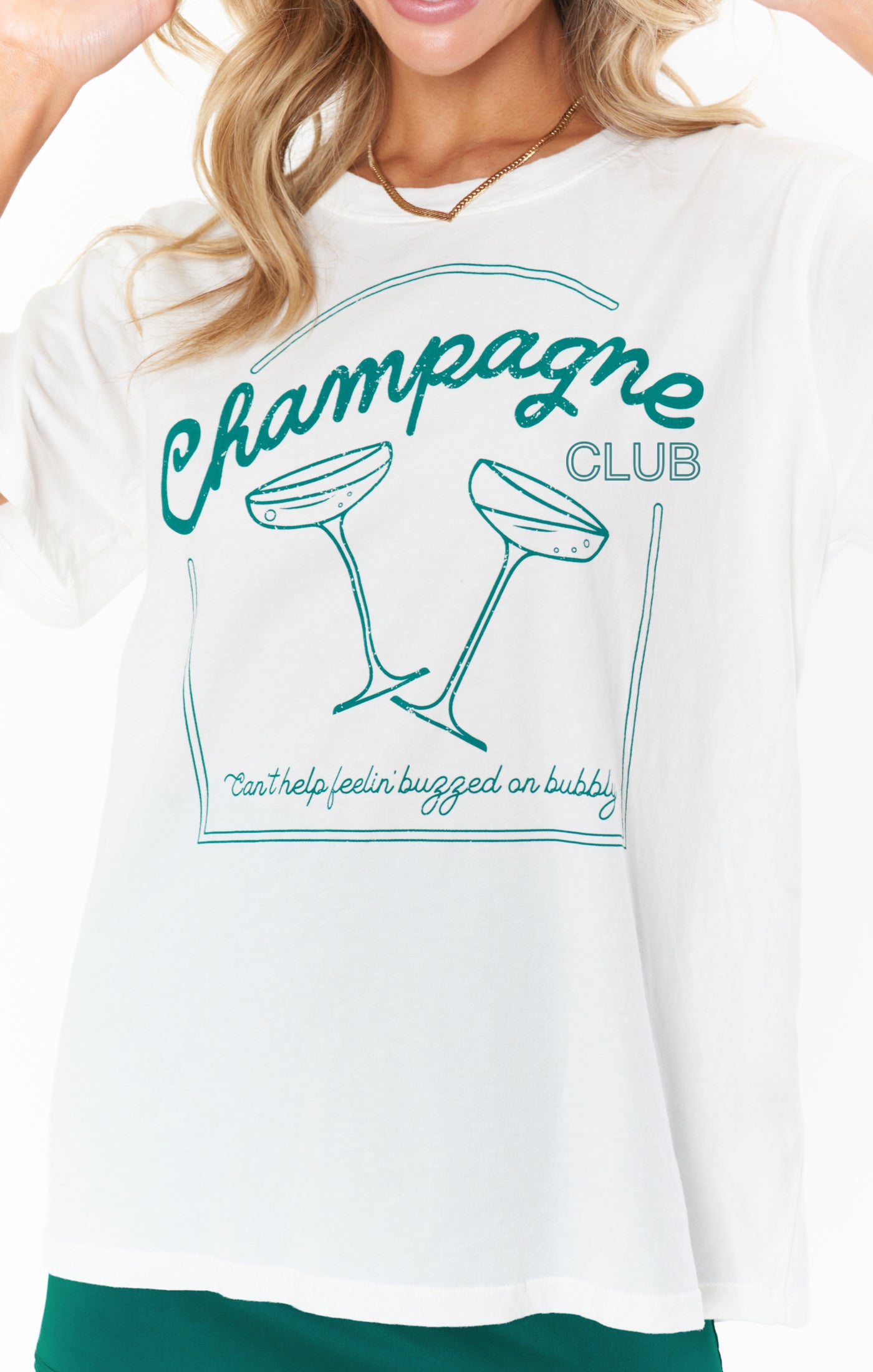 Oversized Champagne Graphic Tee | Travis Tee