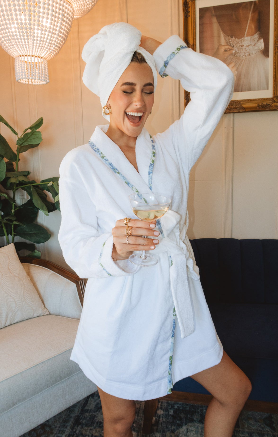 Bridal Robe for Getting Ready - White Terry Freshen Up Robe