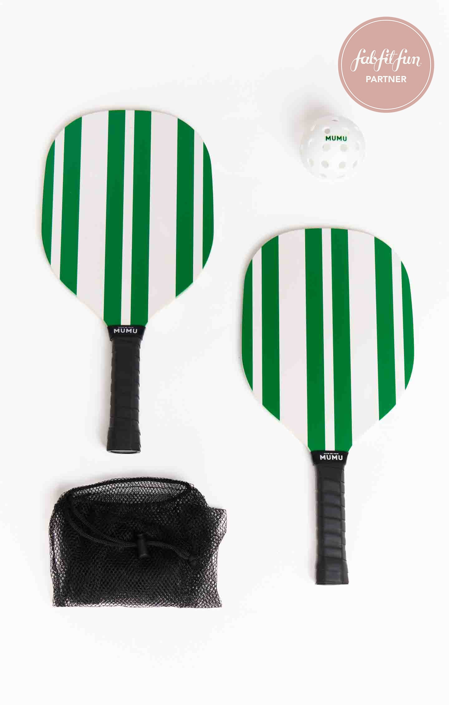 Green & White Pickleball Set for Outdoor Play | Fab Fit Fun
