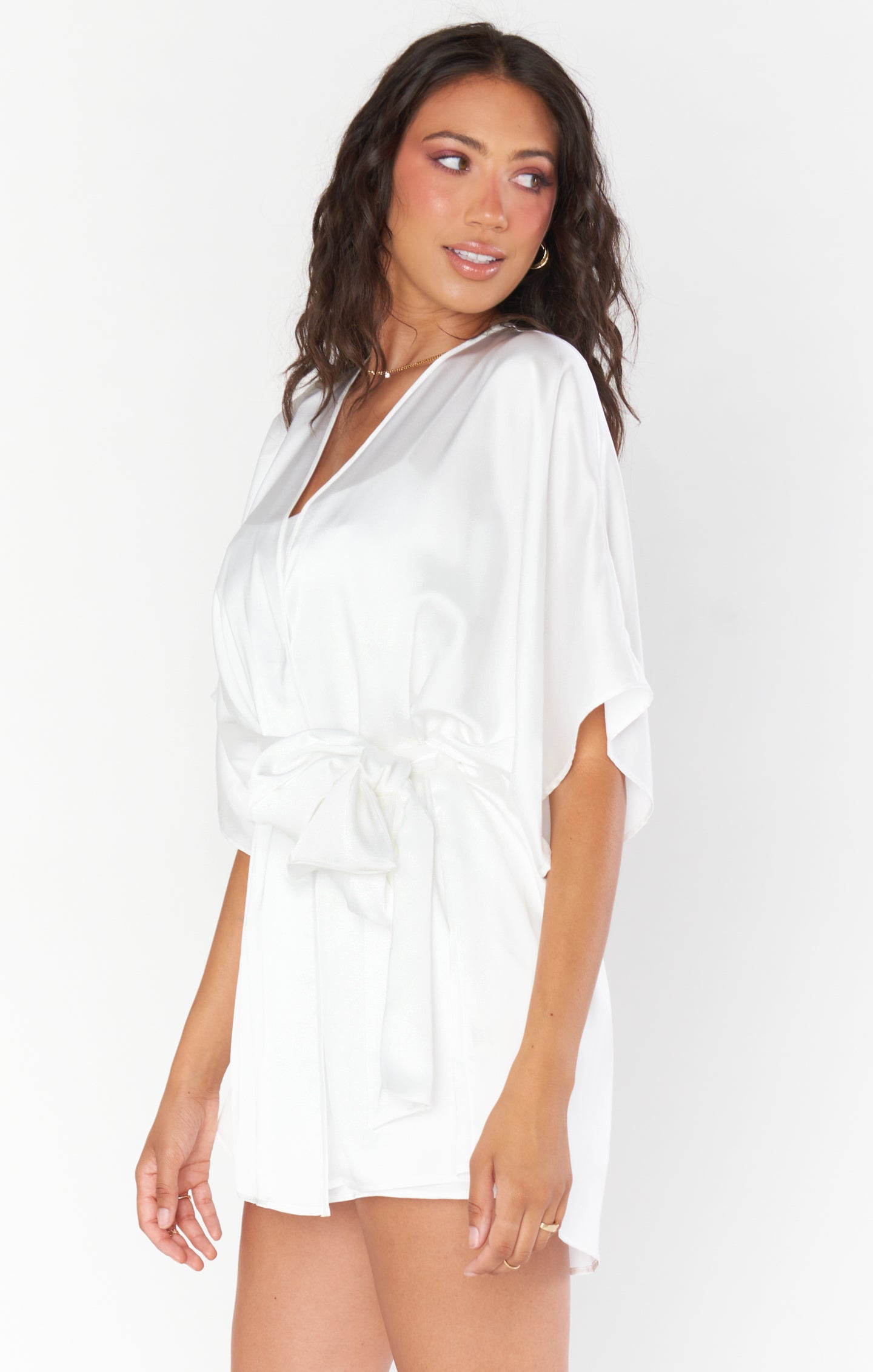 Luxury Satin Bridal Robe for Wedding Prep | First Look Ivory