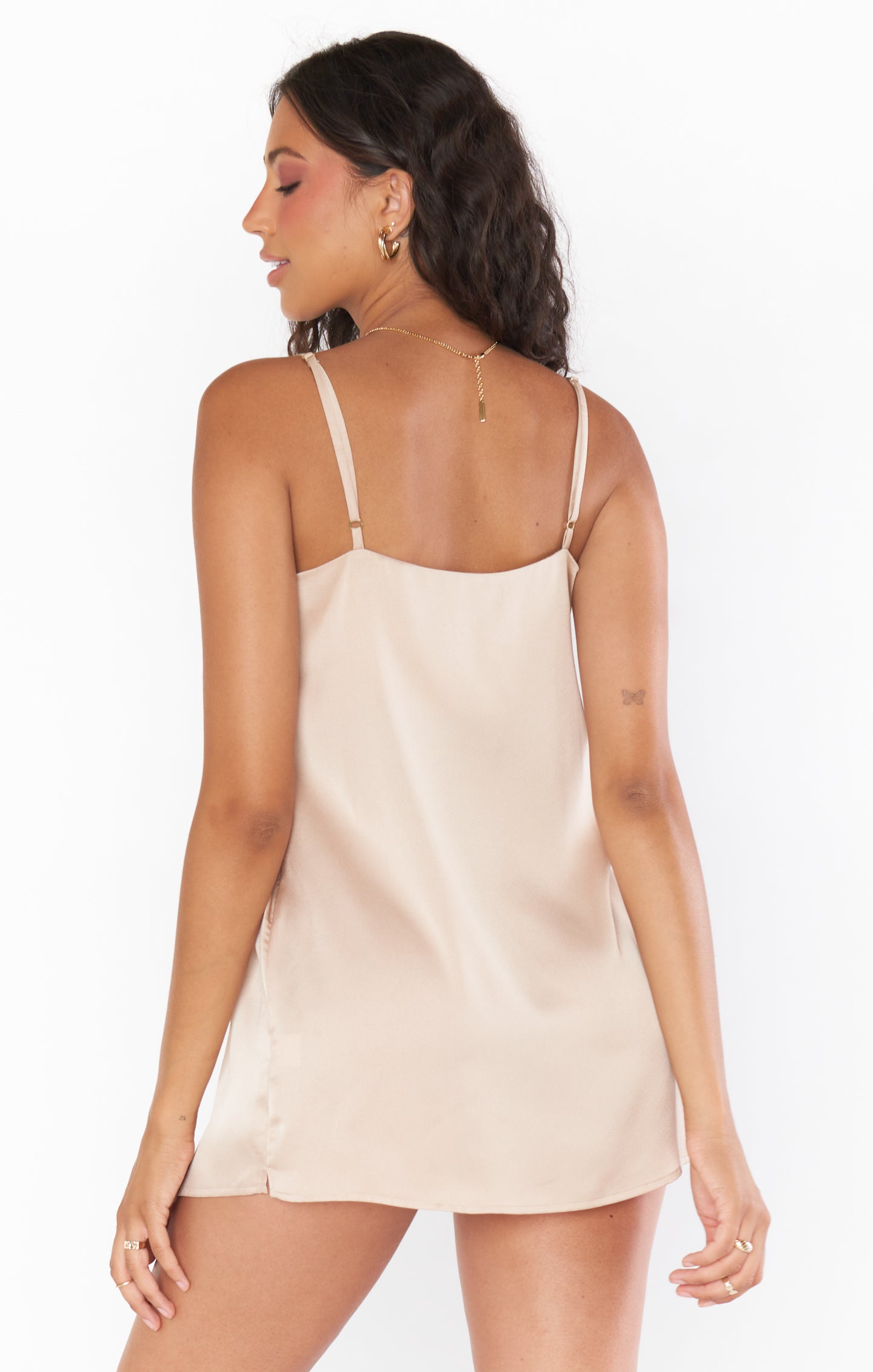 Champagne Satin Slip Dress for Bridal Party | Happily Ever Top