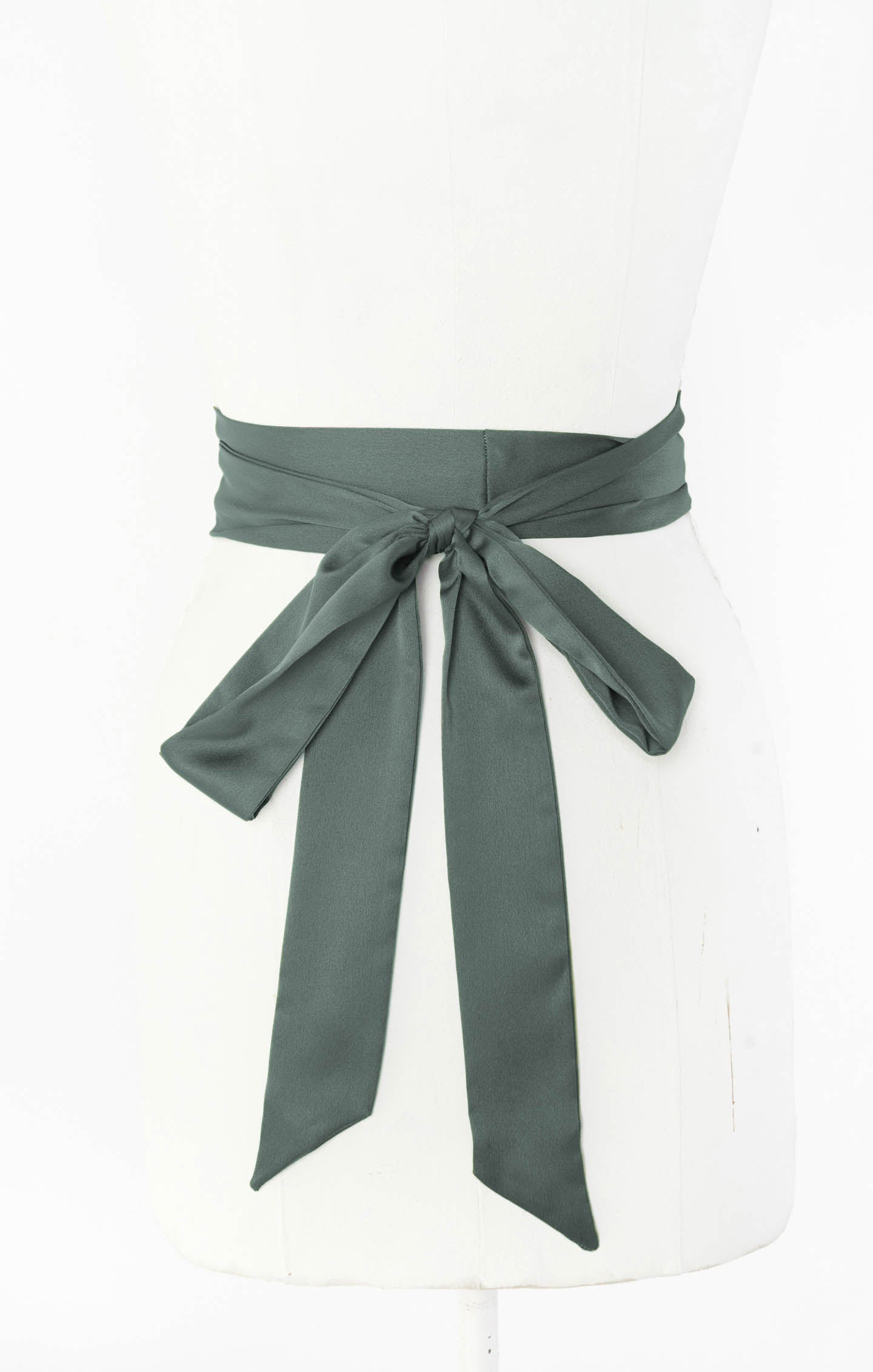 Luxe Satin Bridesmaid Sash in Deep Sage | Elegant Wedding Accessory