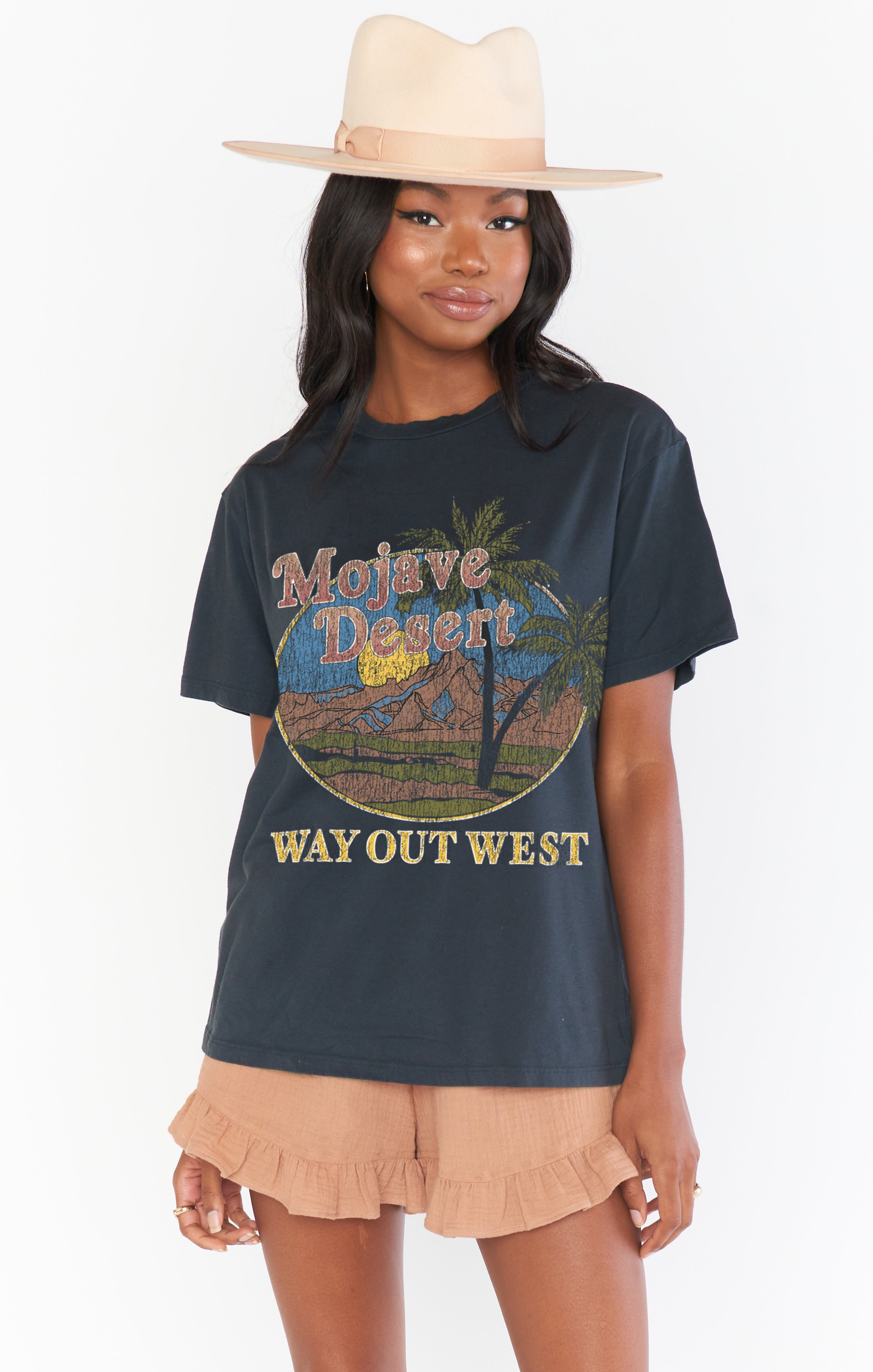 Oversized Graphic Tee with Out West Design | Travis Tee