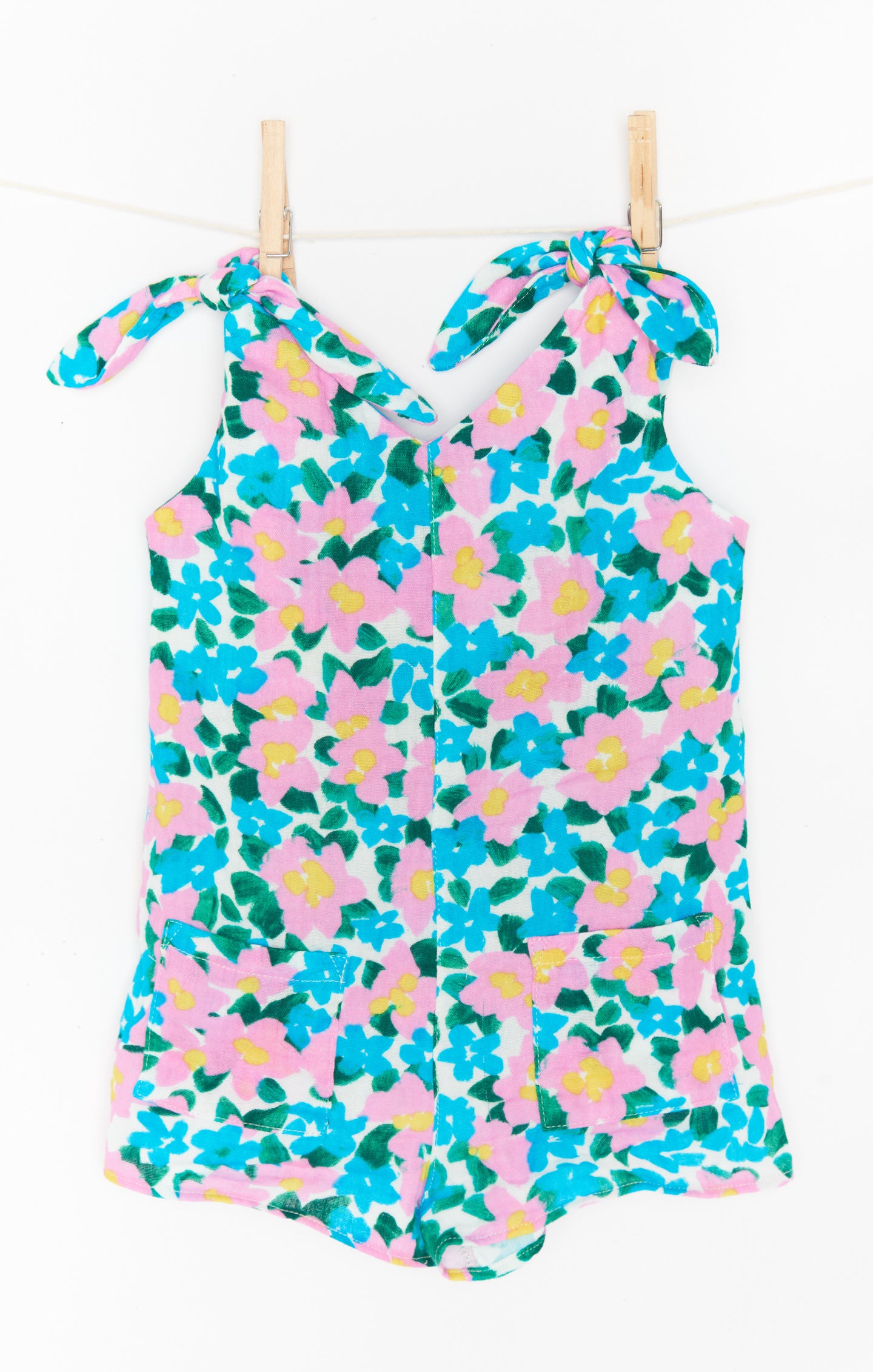 Floral Mini Romper with Adjustable Straps | Violets Garden