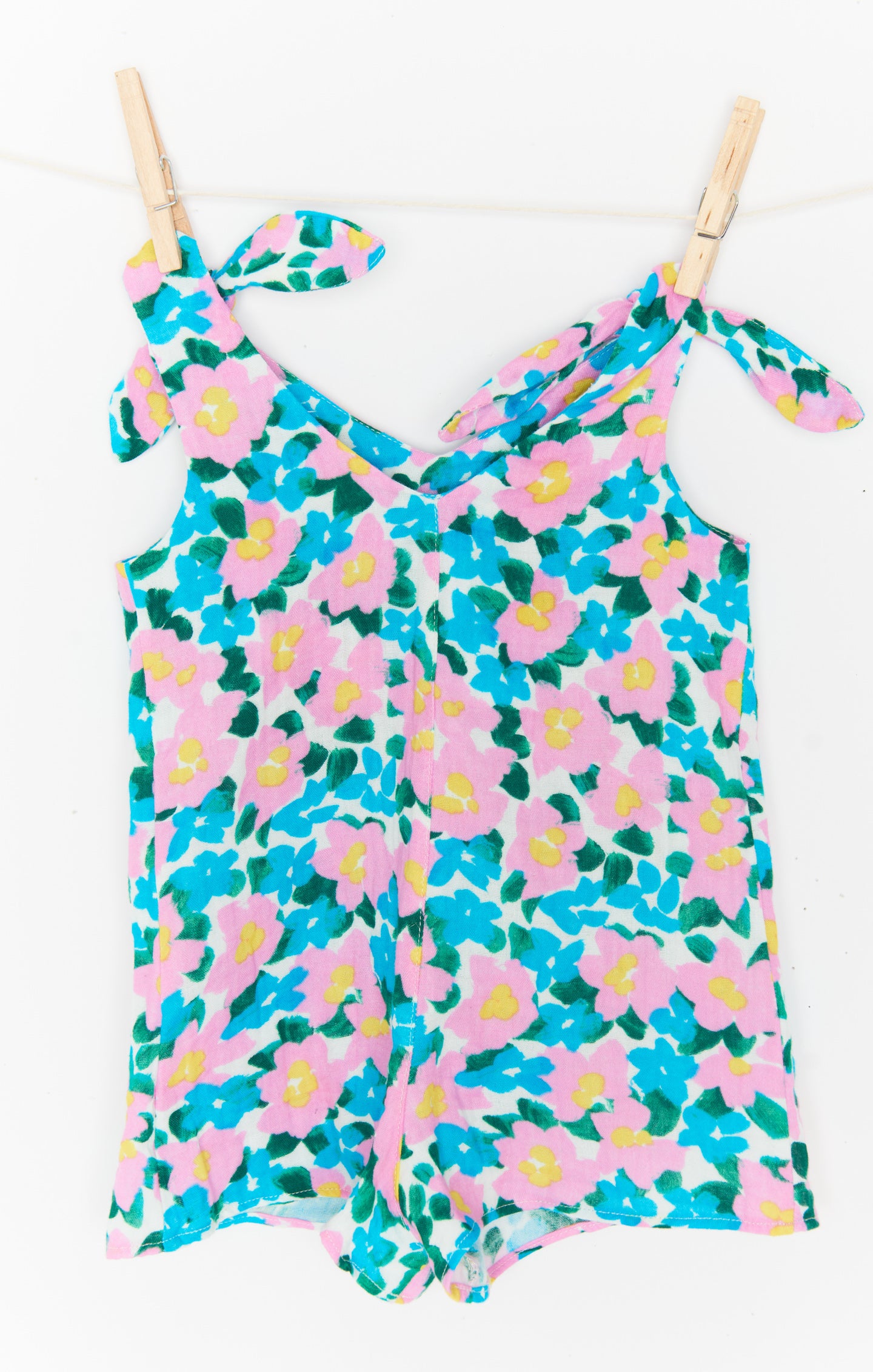 Floral Mini Romper with Adjustable Straps | Violets Garden