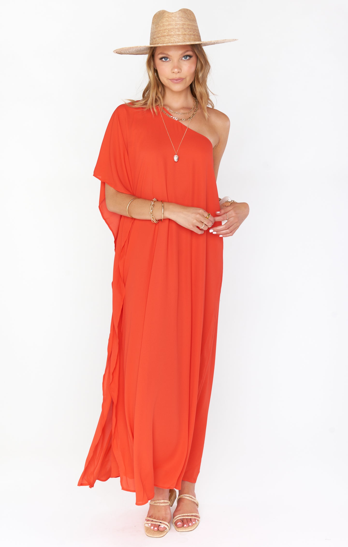 One Shoulder Flowy Dress for Beach & Brunch | Tropez Maxi