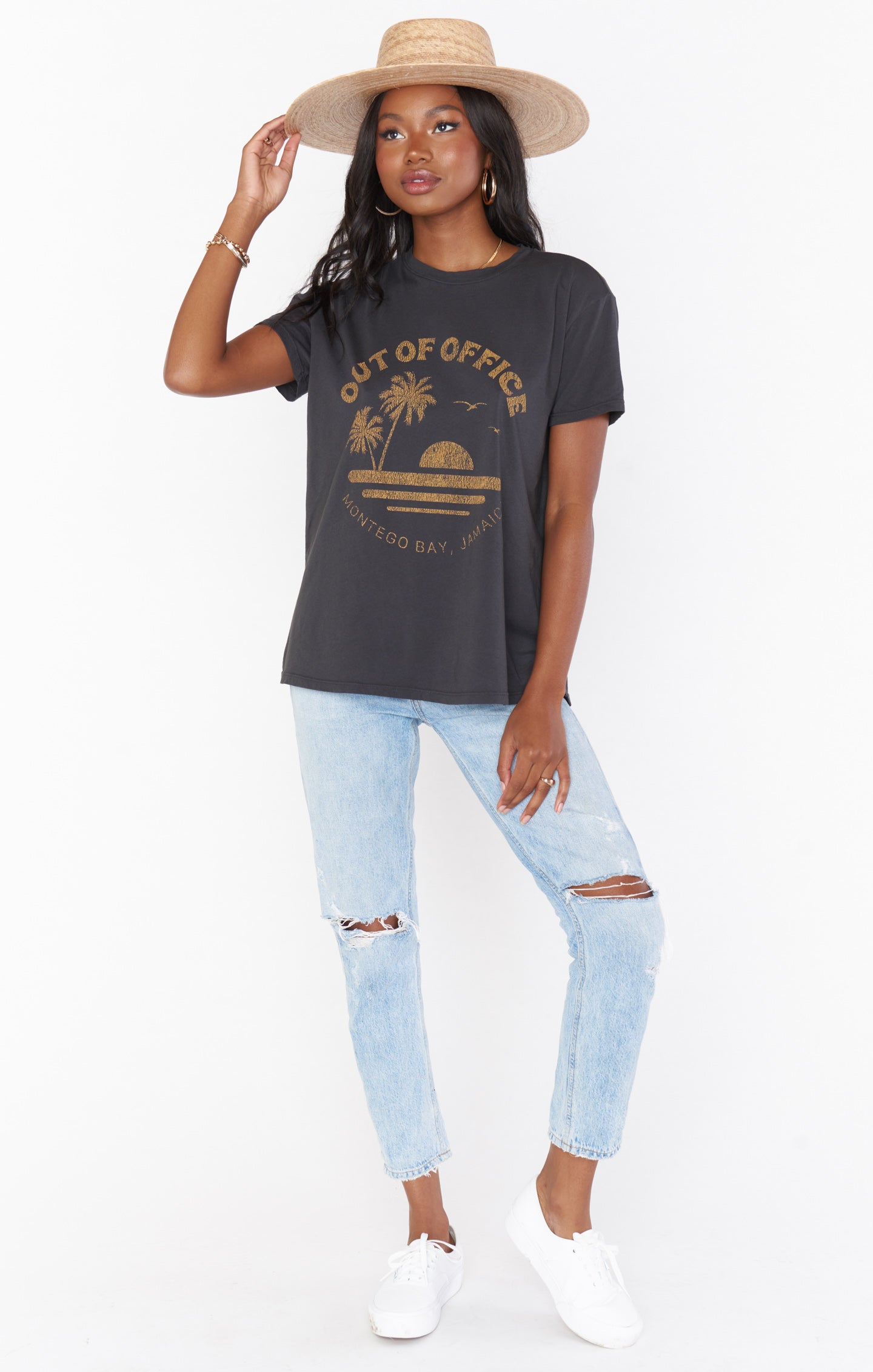 Out Of Office Graphic Tee - Lightweight Cotton Scoop Neck | Thomas