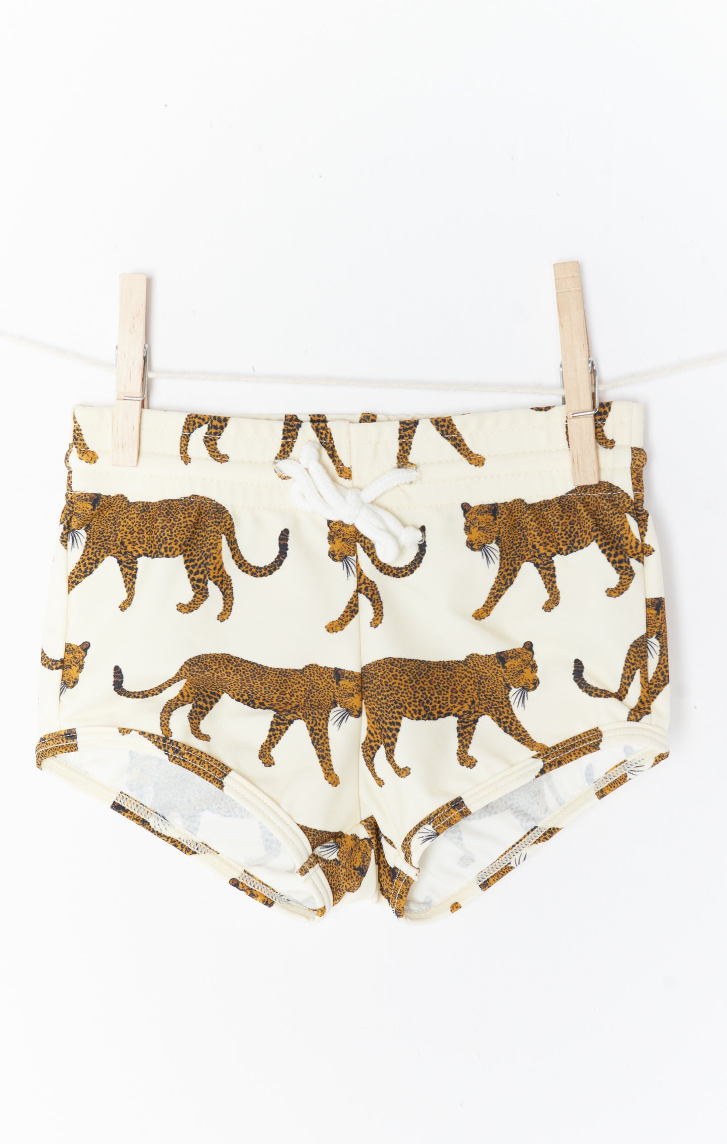 Cheetah Print Baby Swim Shorts with Elastic Waist | Knox White Catwalk