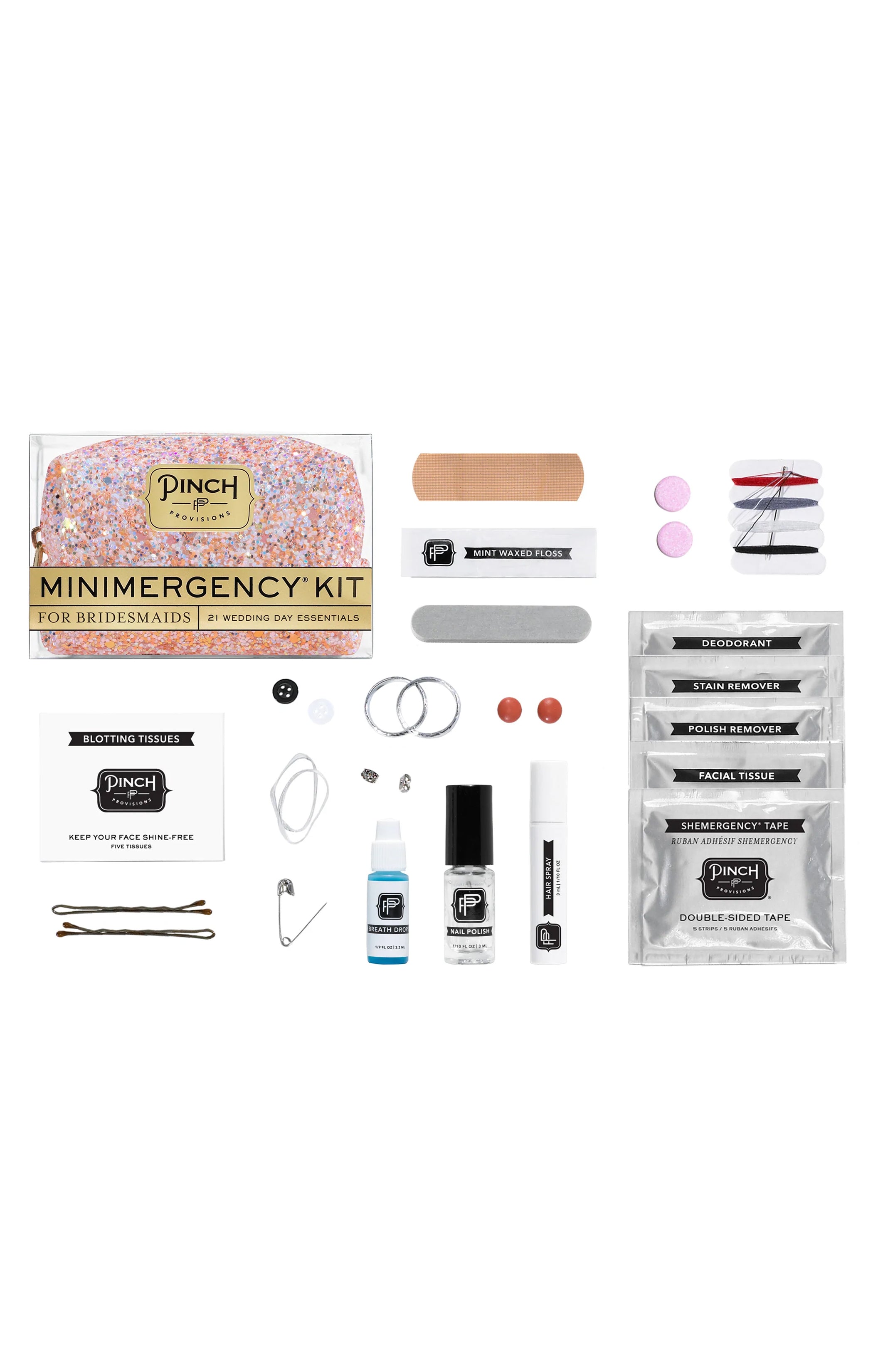 Bridesmaid Emergency Kit with 21 Essentials | Pinch Provisions Rose Glitter Bomb