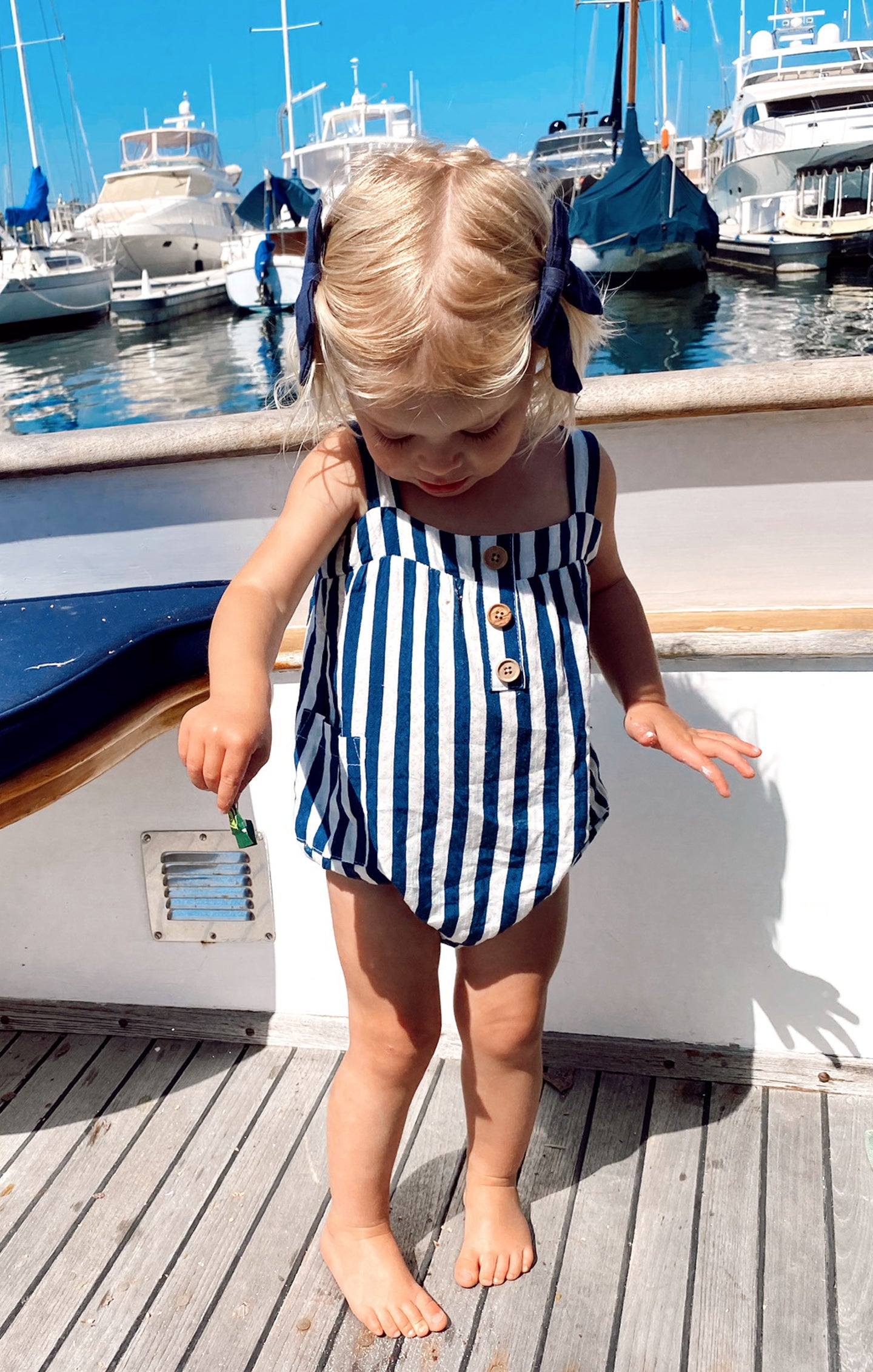 Sleeveless Striped Onesie for Summer | Nash Ocean Stripe