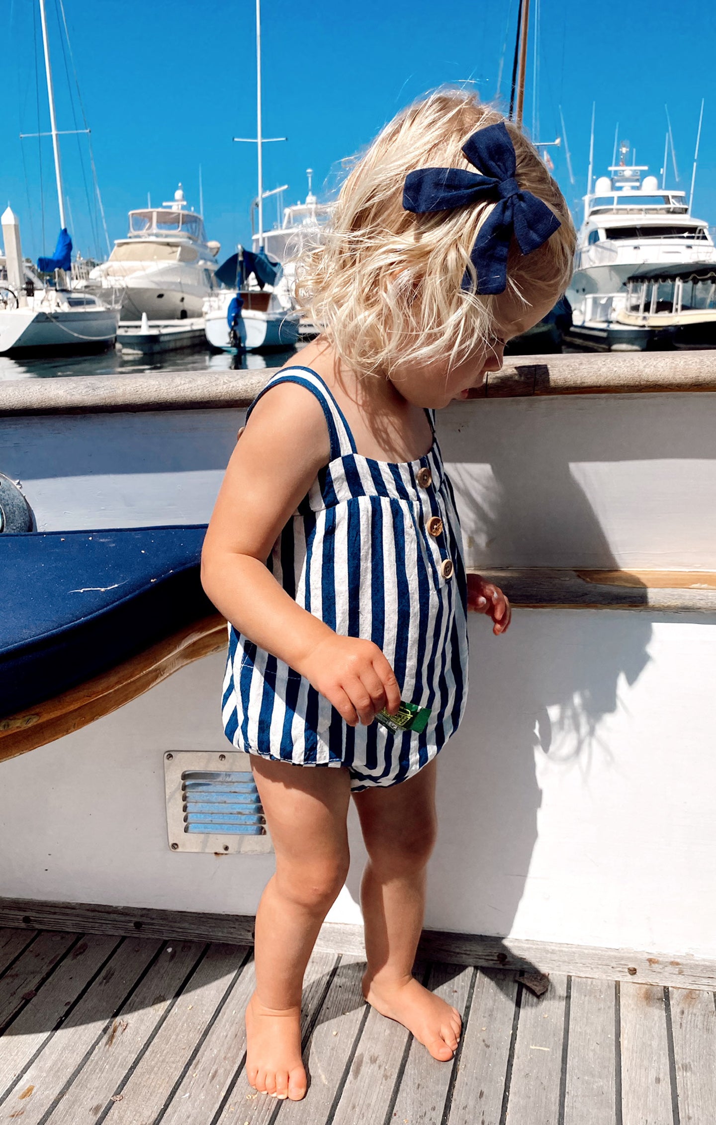 Sleeveless Striped Onesie for Summer | Nash Ocean Stripe