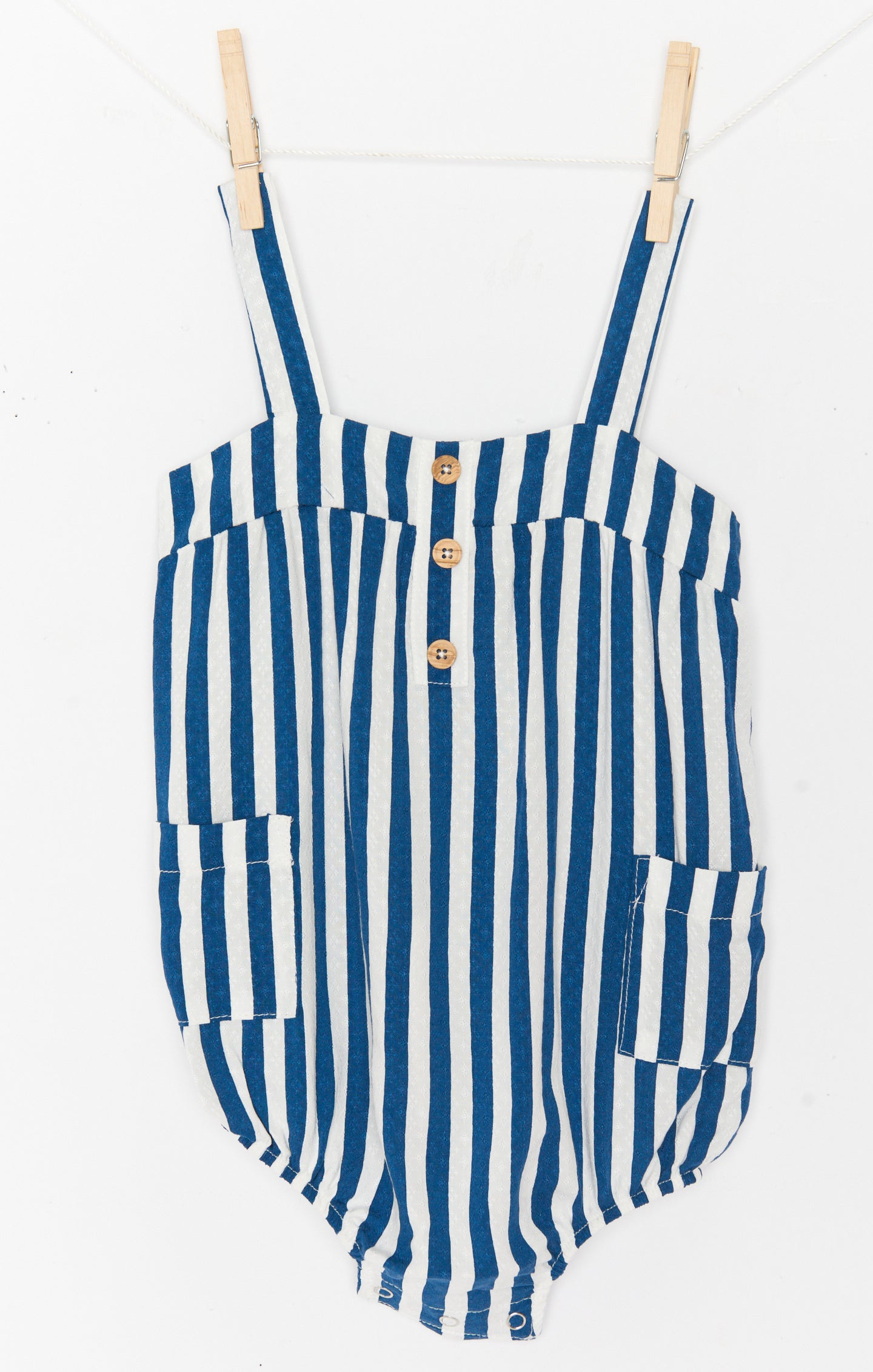 Sleeveless Striped Onesie for Summer | Nash Ocean Stripe