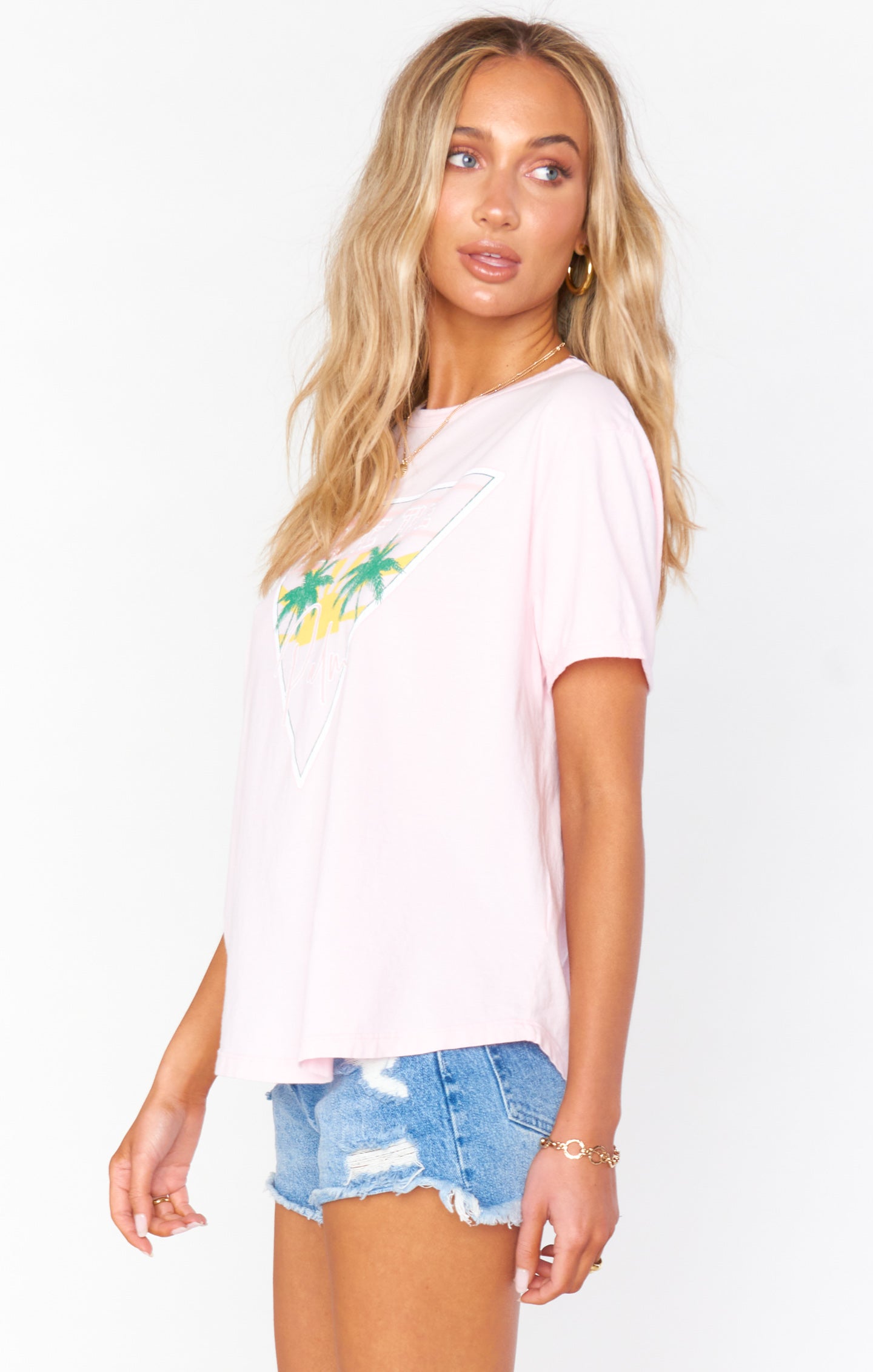 Soft Cotton Scoop Neck Tee with Talk to the Palm Graphic | Sandlot
