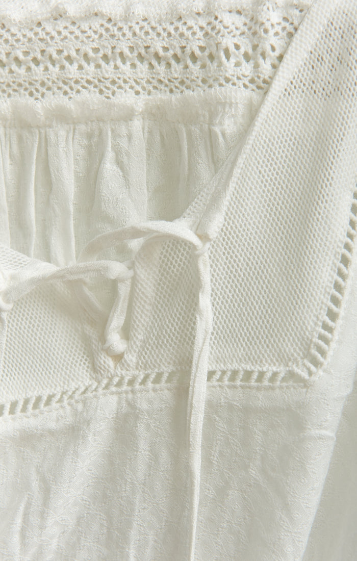 Camilla Crop Top with Lace-Up Front & Capped Sleeves | MU