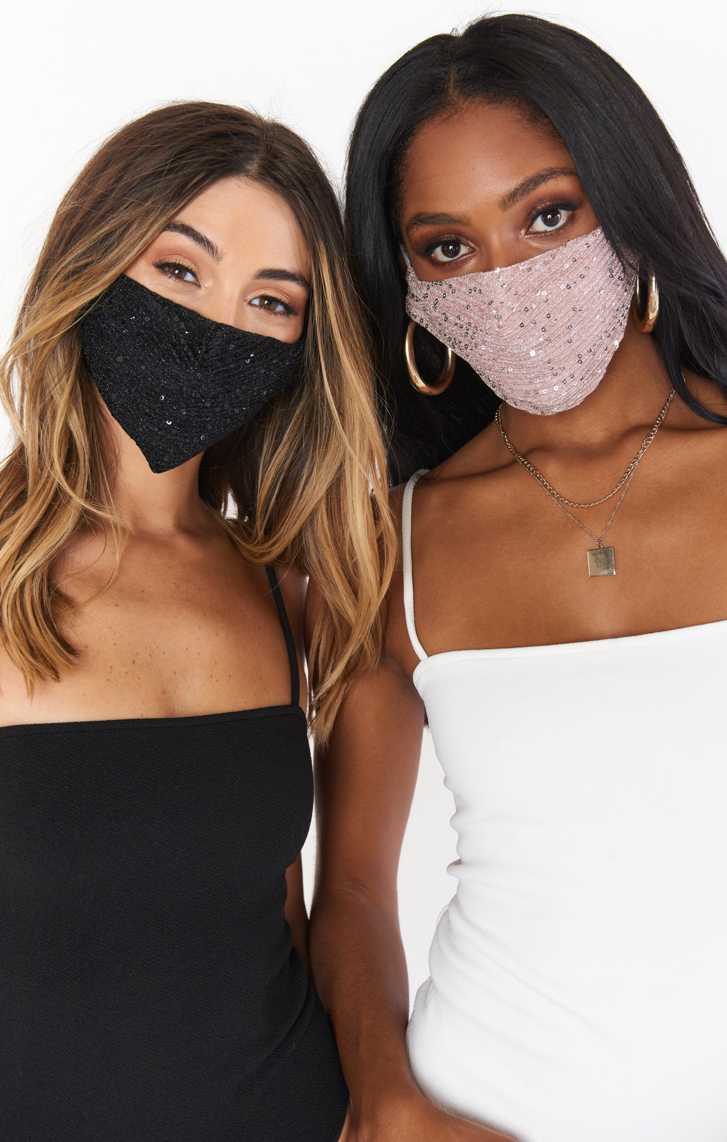 Reusable Sparkle Face Masks in Pink & Black | Non-Medical