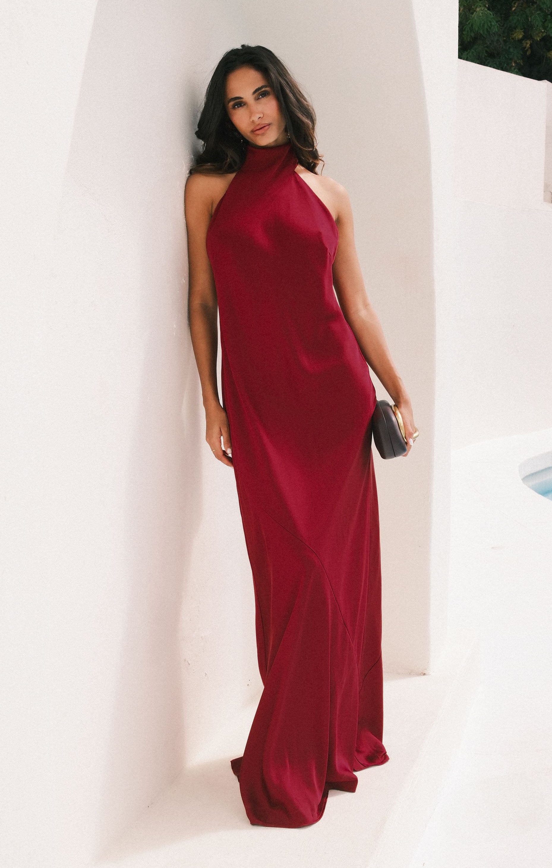 Elegant Halter Neck Maxi Dress with Mermaid Cut | Lisa Dress