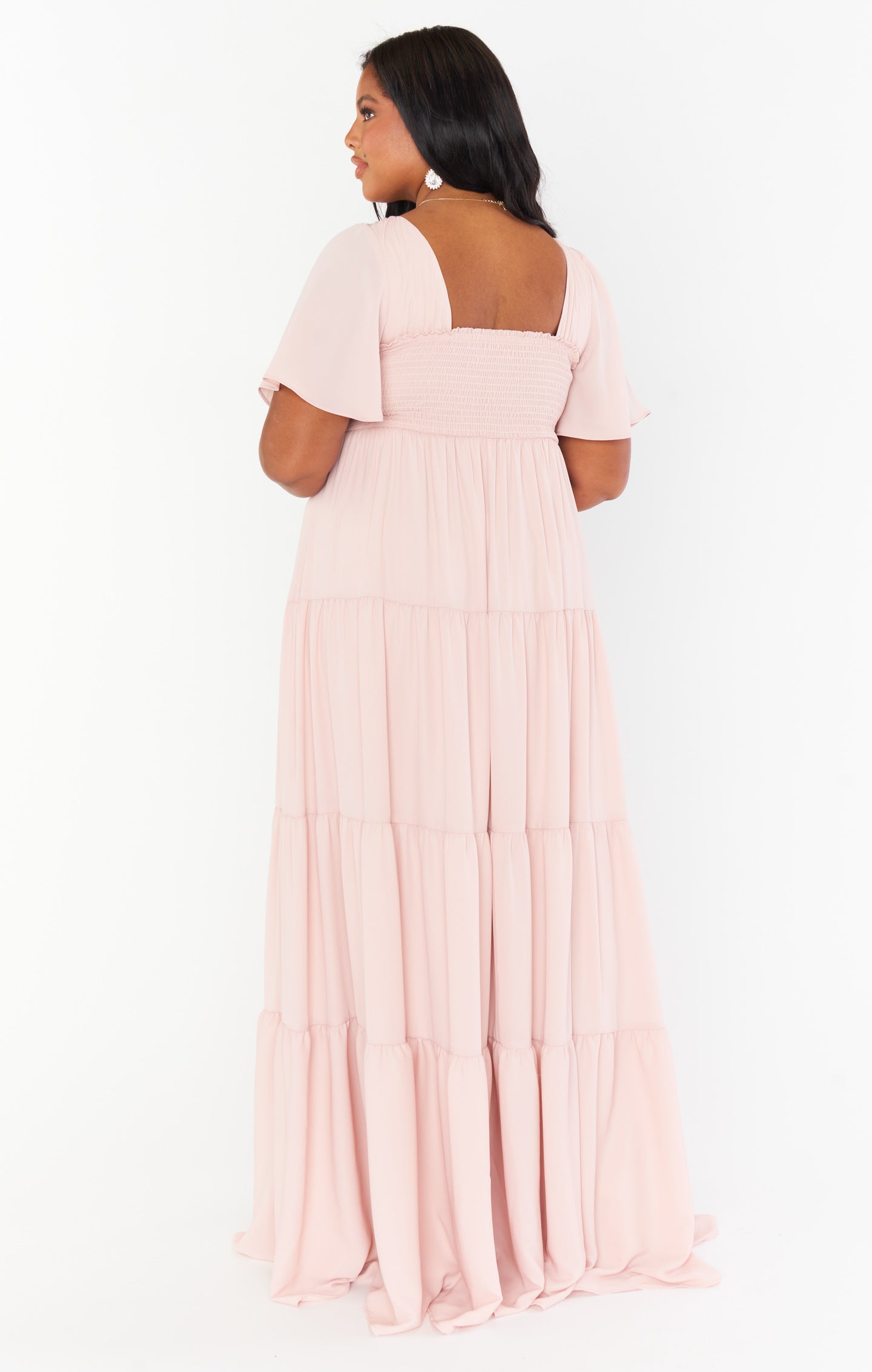 Flutter Sleeve Maxi Dress with Smocked Back & Tiered Skirt | Nicole