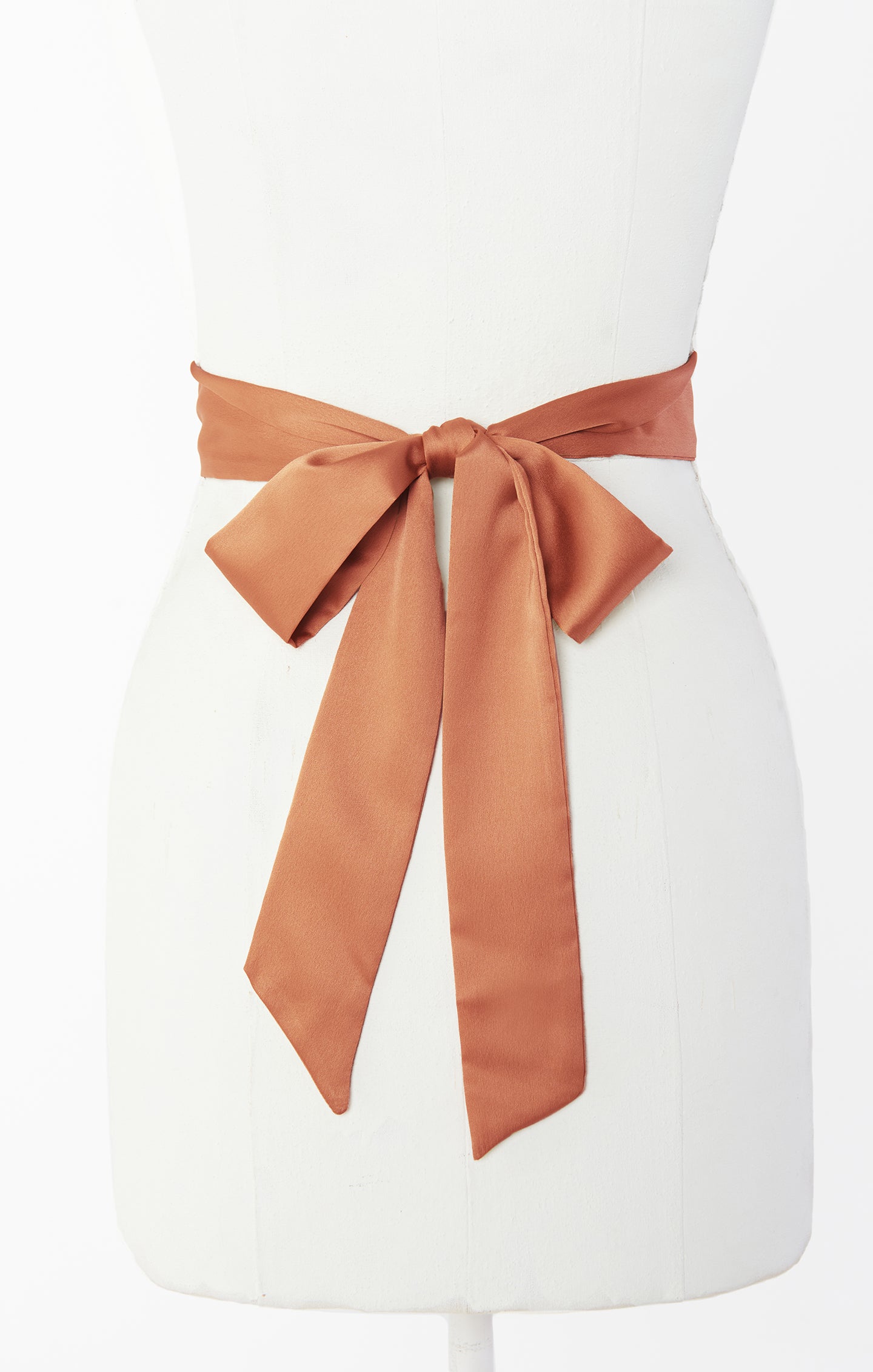 Bridesmaid Sash in Copper Luxe Satin | Two Lengths for Perfect Fit