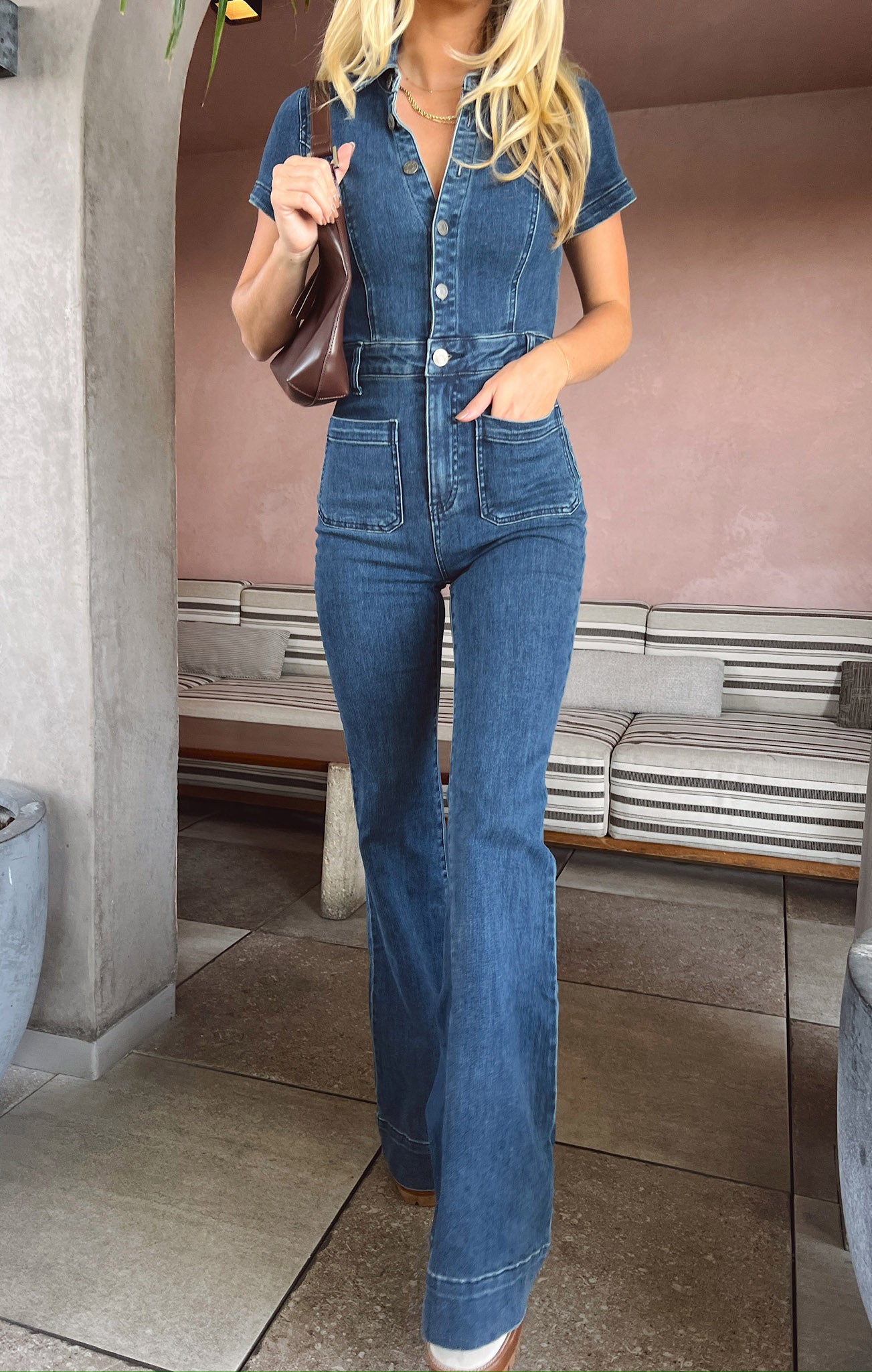 Denim Jumpsuit for Women | Everhart Lunar Blue