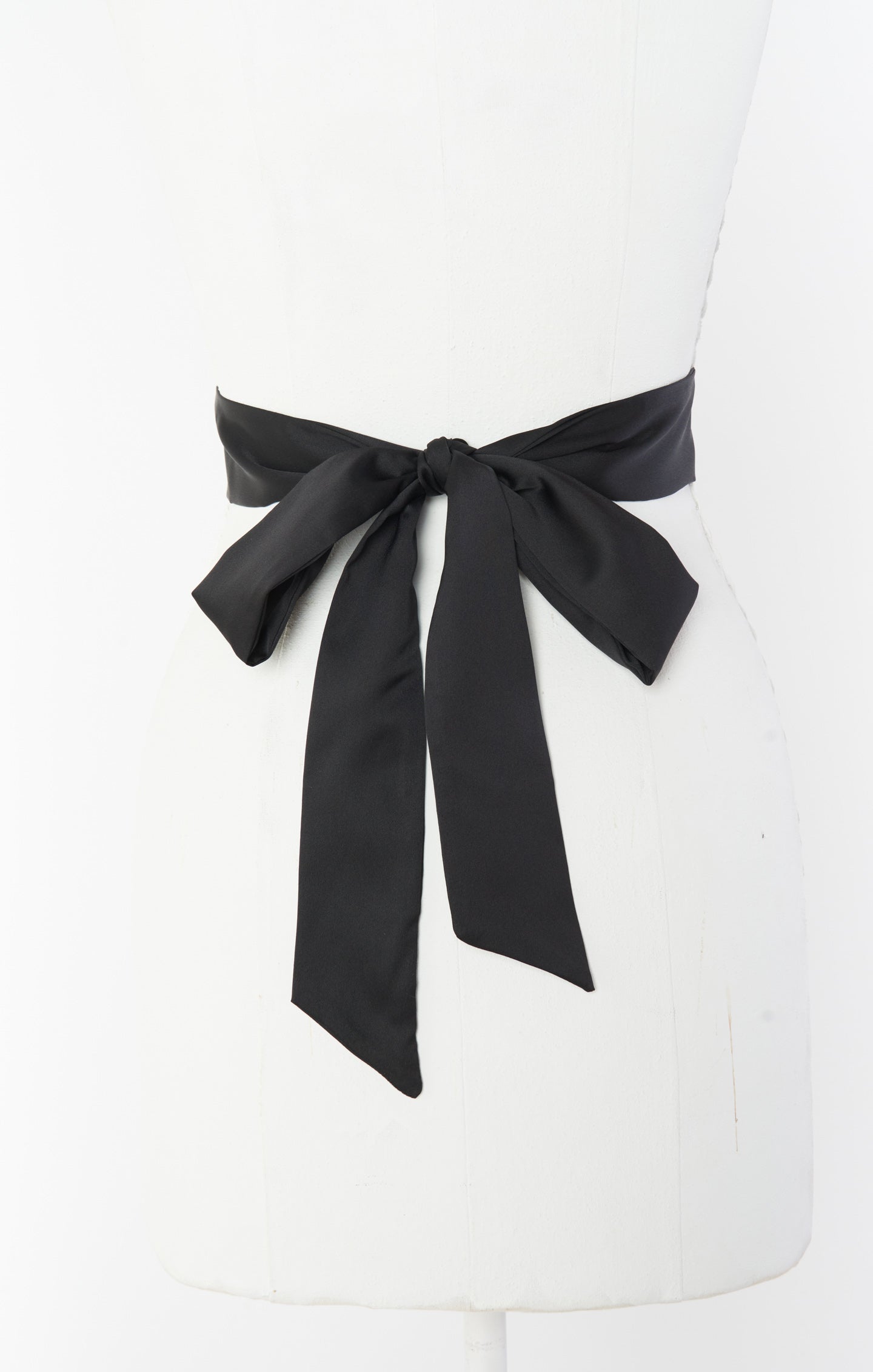 Black Luxe Satin Bridesmaid Sash | Regular & Long Lengths