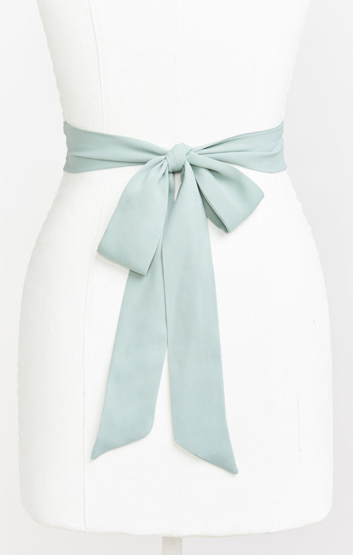 Silver Sage Bridesmaid Sash for Weddings | Crisp & Elegant