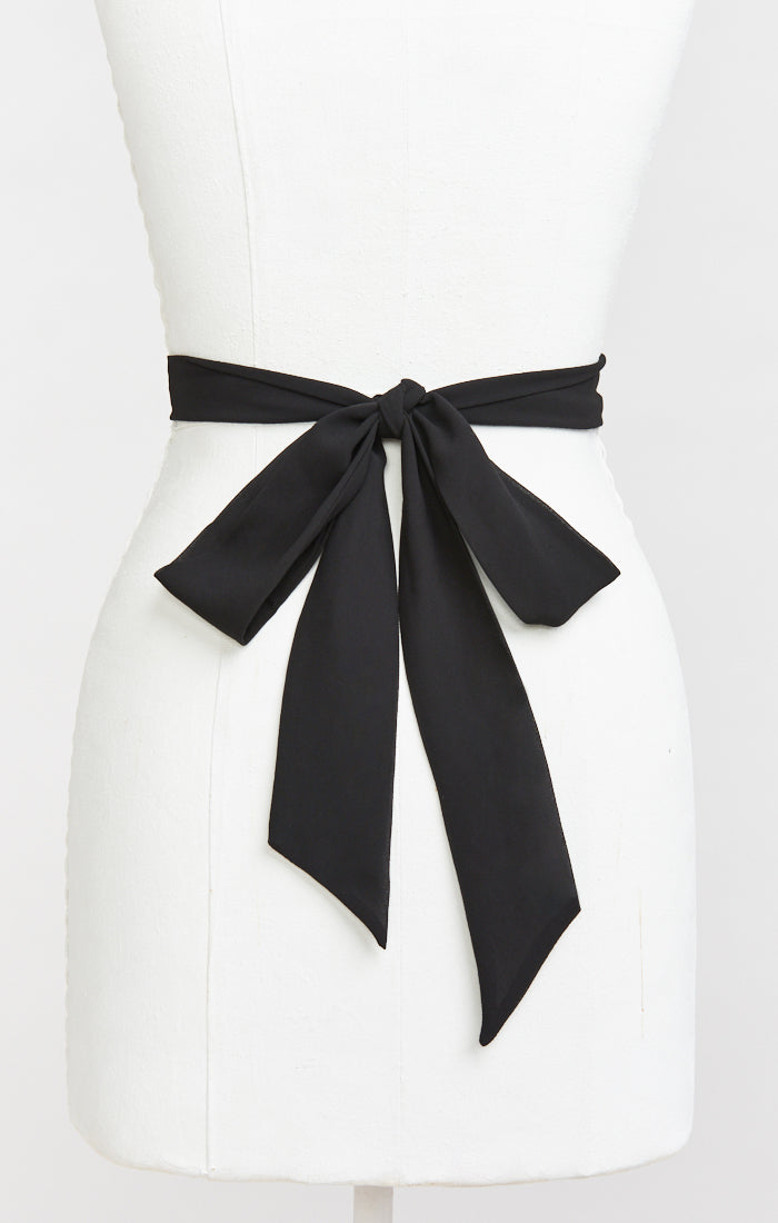 Black Chiffon Bridesmaid Sash for Weddings | Regular & Long Lengths